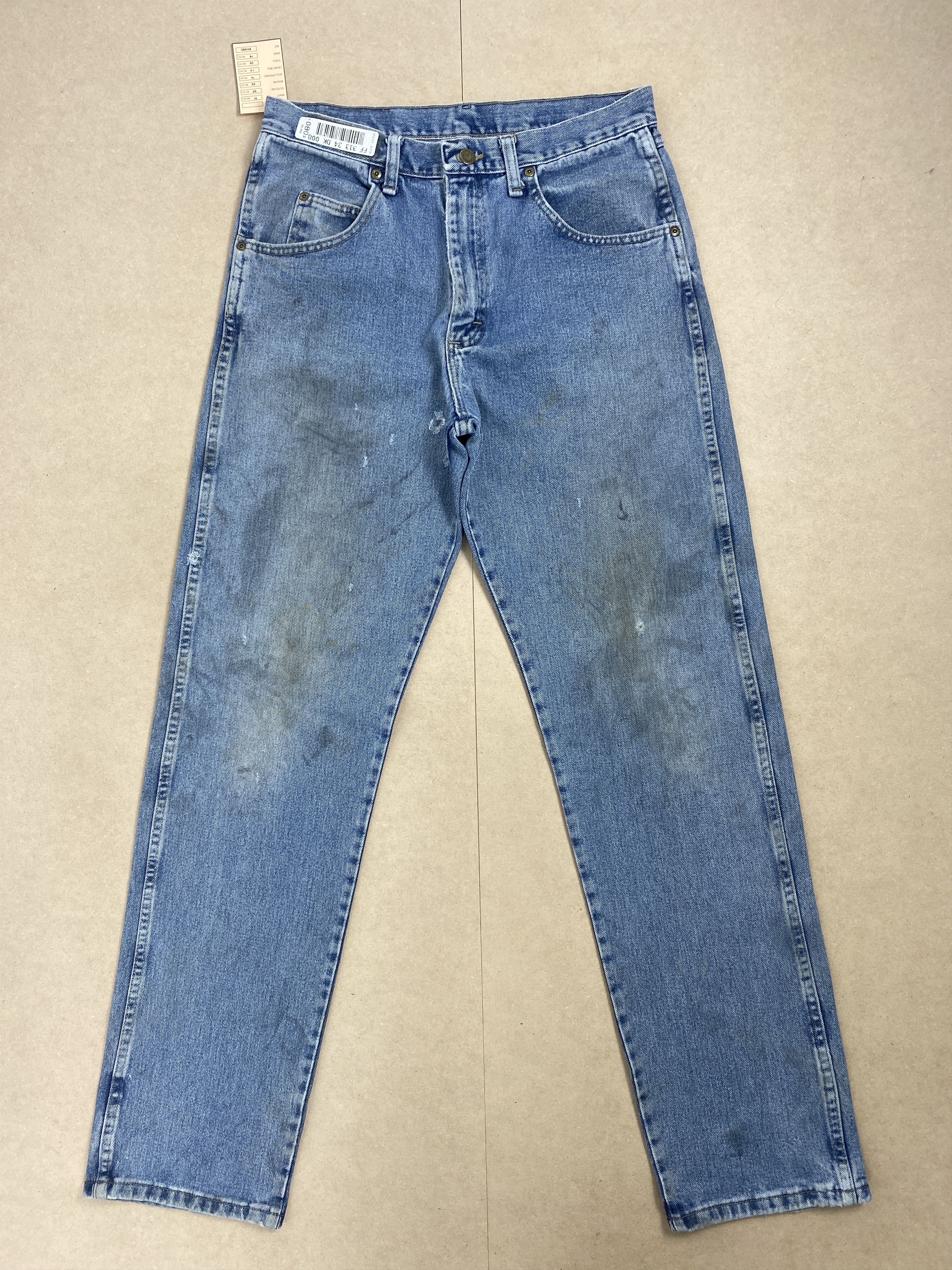 image of Vintage Wrangler Distressed Faded Straight Cut Mid Wash in Midwash, Men's (Size 31)