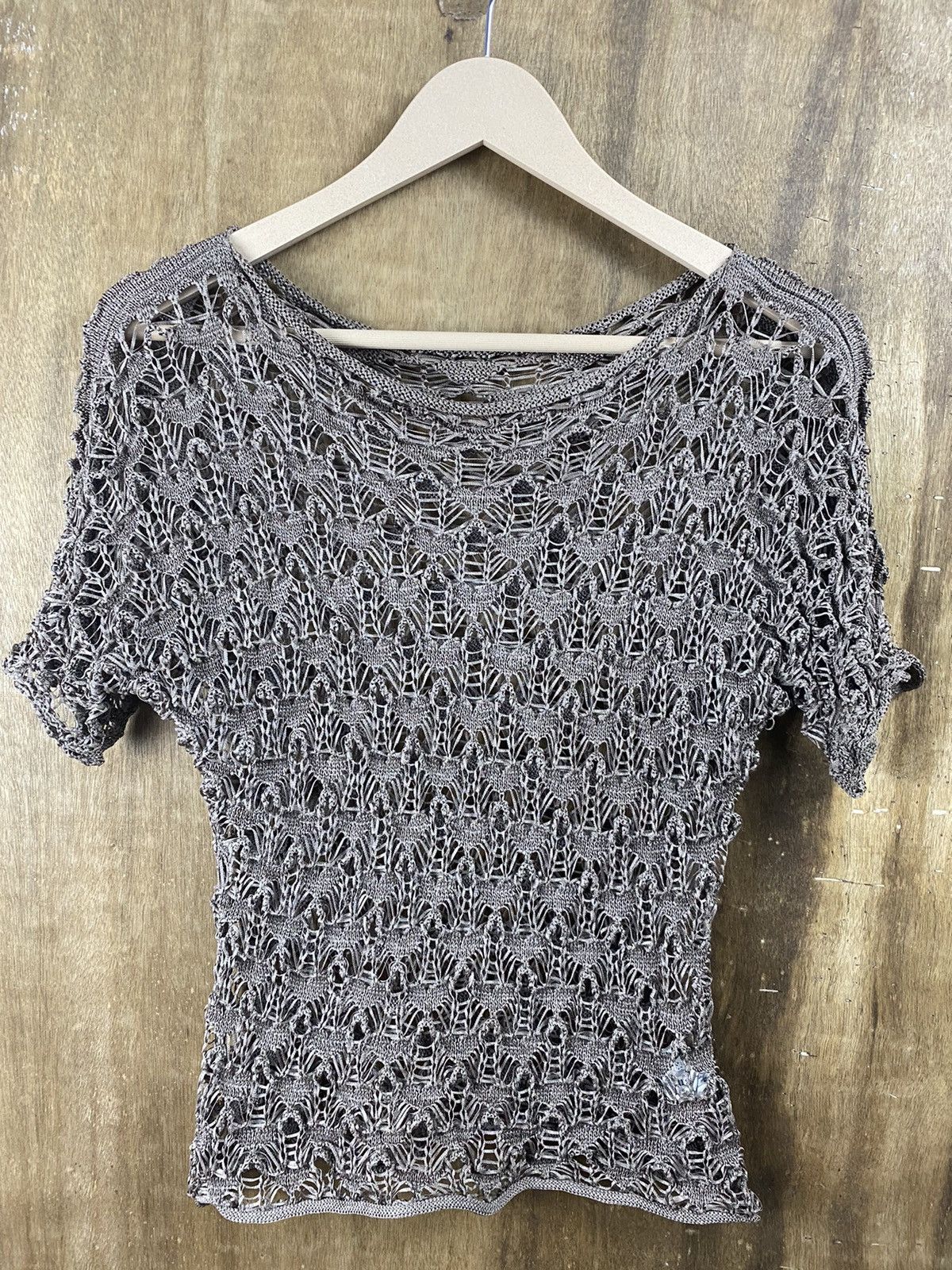 Homespun Knitwear × Japanese Brand Lis Crochet mesh net sexy Homespun Japanese Knitwear #Z058 Size S / US 4 / IT 40 - 5 Thumbnail