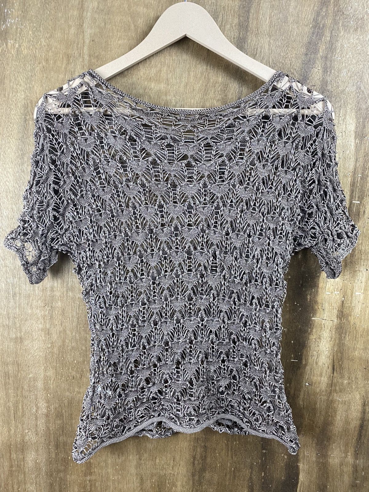 Homespun Knitwear × Japanese Brand Lis Crochet mesh net sexy Homespun Japanese Knitwear #Z058 Size S / US 4 / IT 40 - 7 Thumbnail