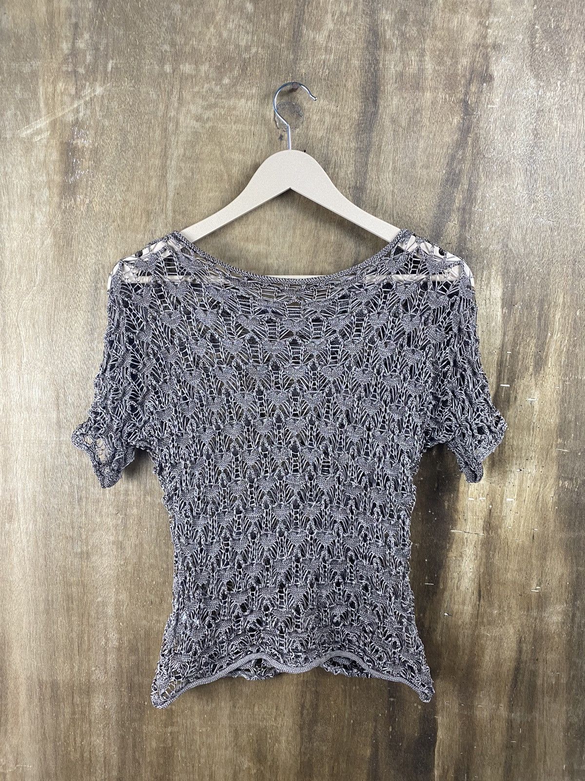 Homespun Knitwear × Japanese Brand Lis Crochet mesh net sexy Homespun Japanese Knitwear #Z058 Size S / US 4 / IT 40 - 6 Thumbnail