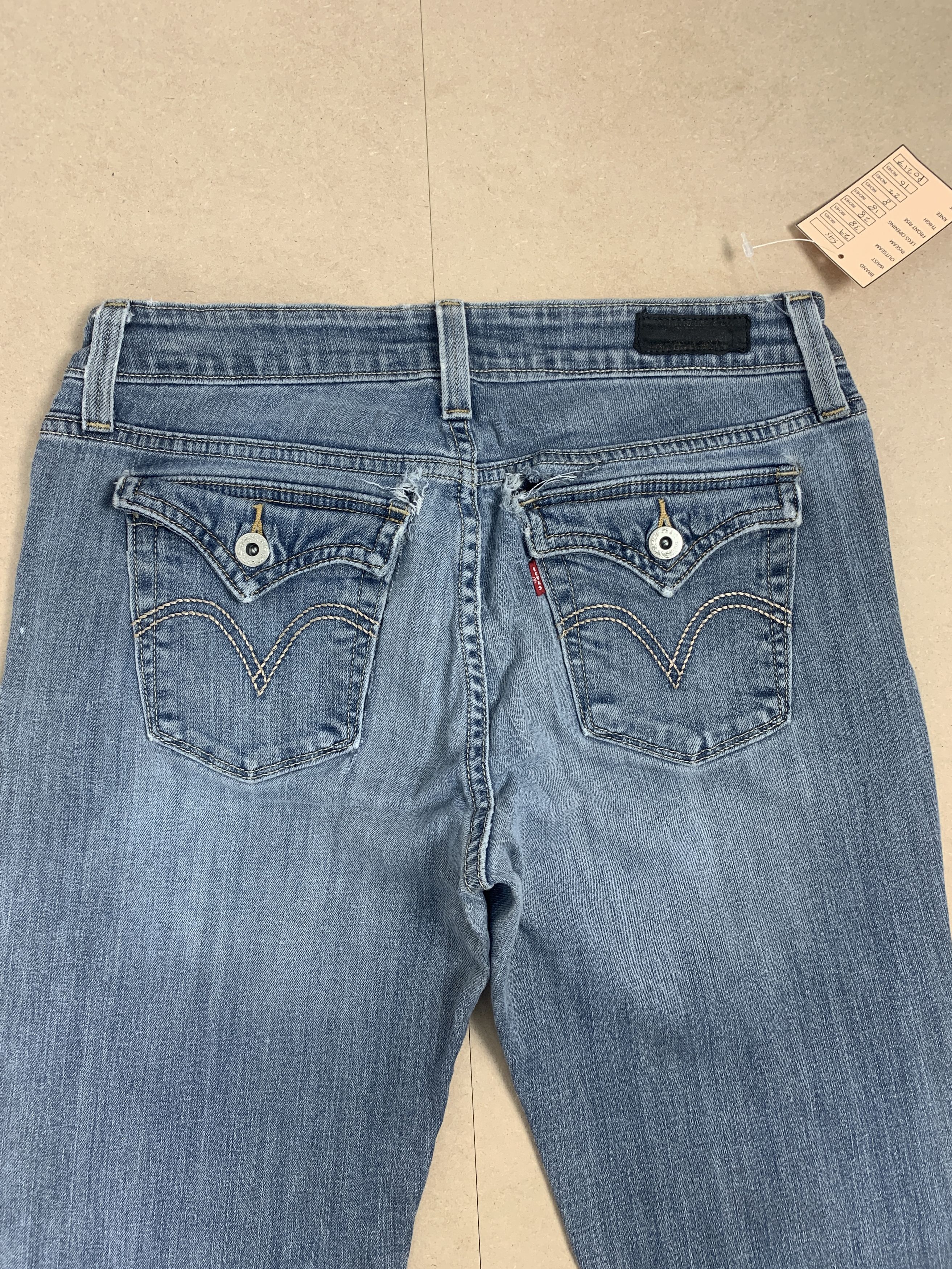 Levi's Vintage Levis 545 Boot Cut Distressed Faded Blue Wash Jeans Size 29" - 7 Thumbnail