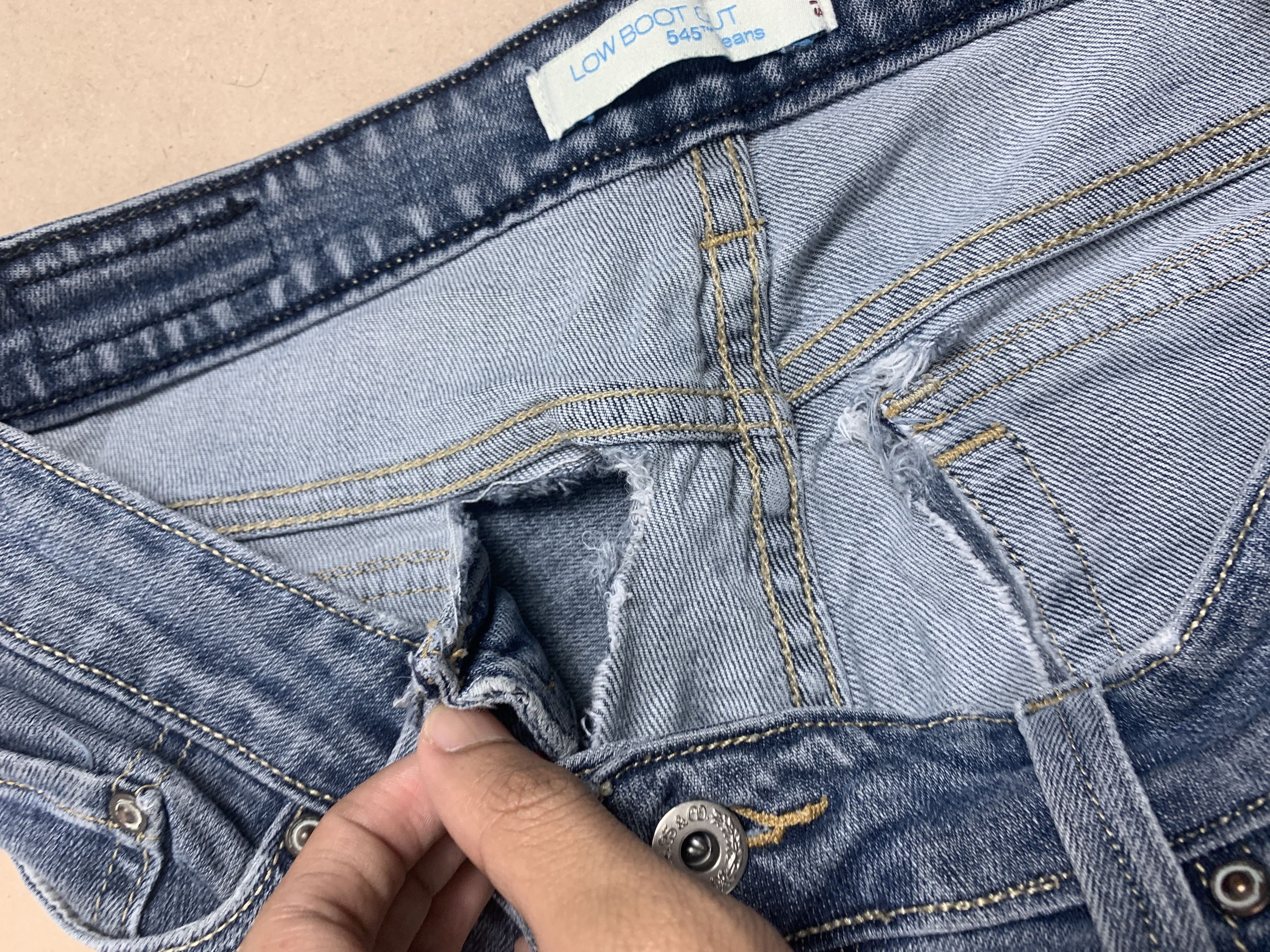 Levi's Vintage Levis 545 Boot Cut Distressed Faded Blue Wash Jeans Size 29" - 12 Thumbnail