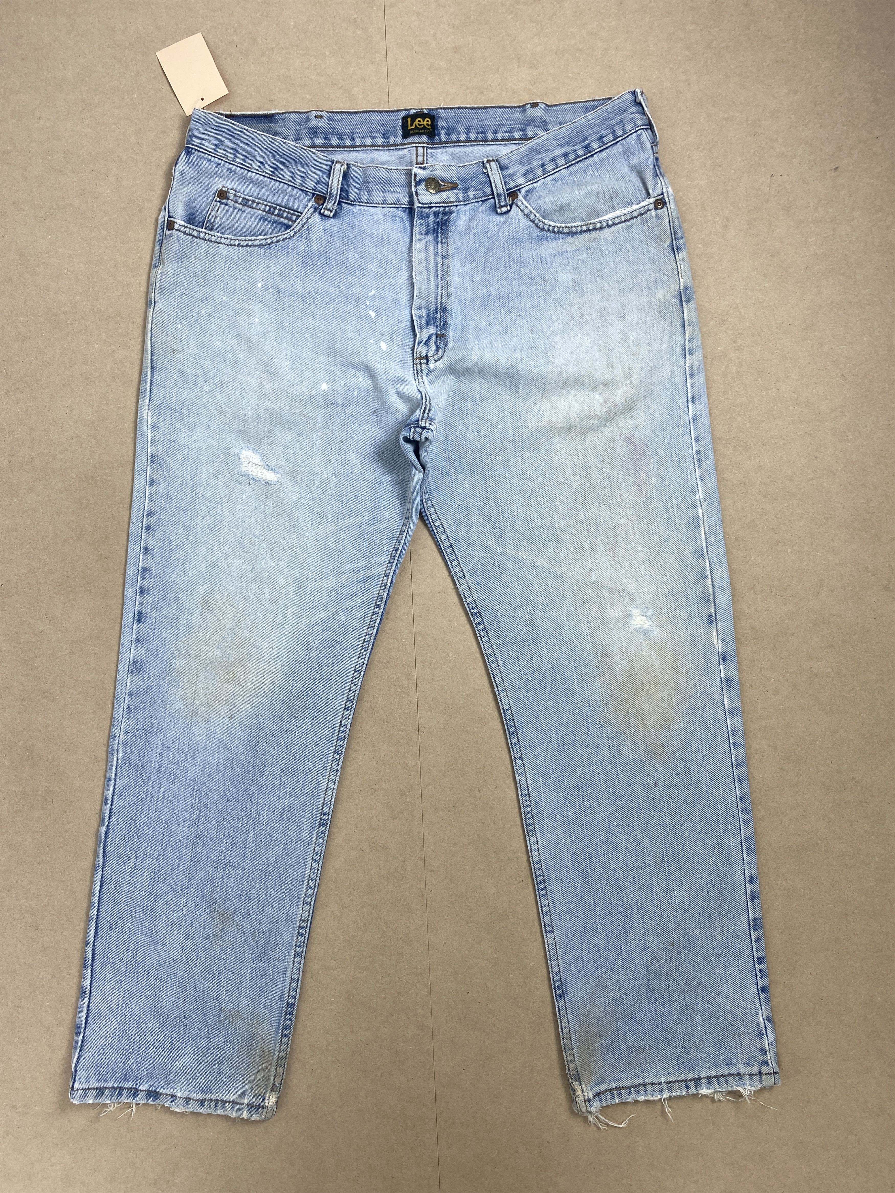 Lee Vintage Lee Straight Cut Faded Light Wash Jeans P0436 Size US 39 - 1 Thumbnail