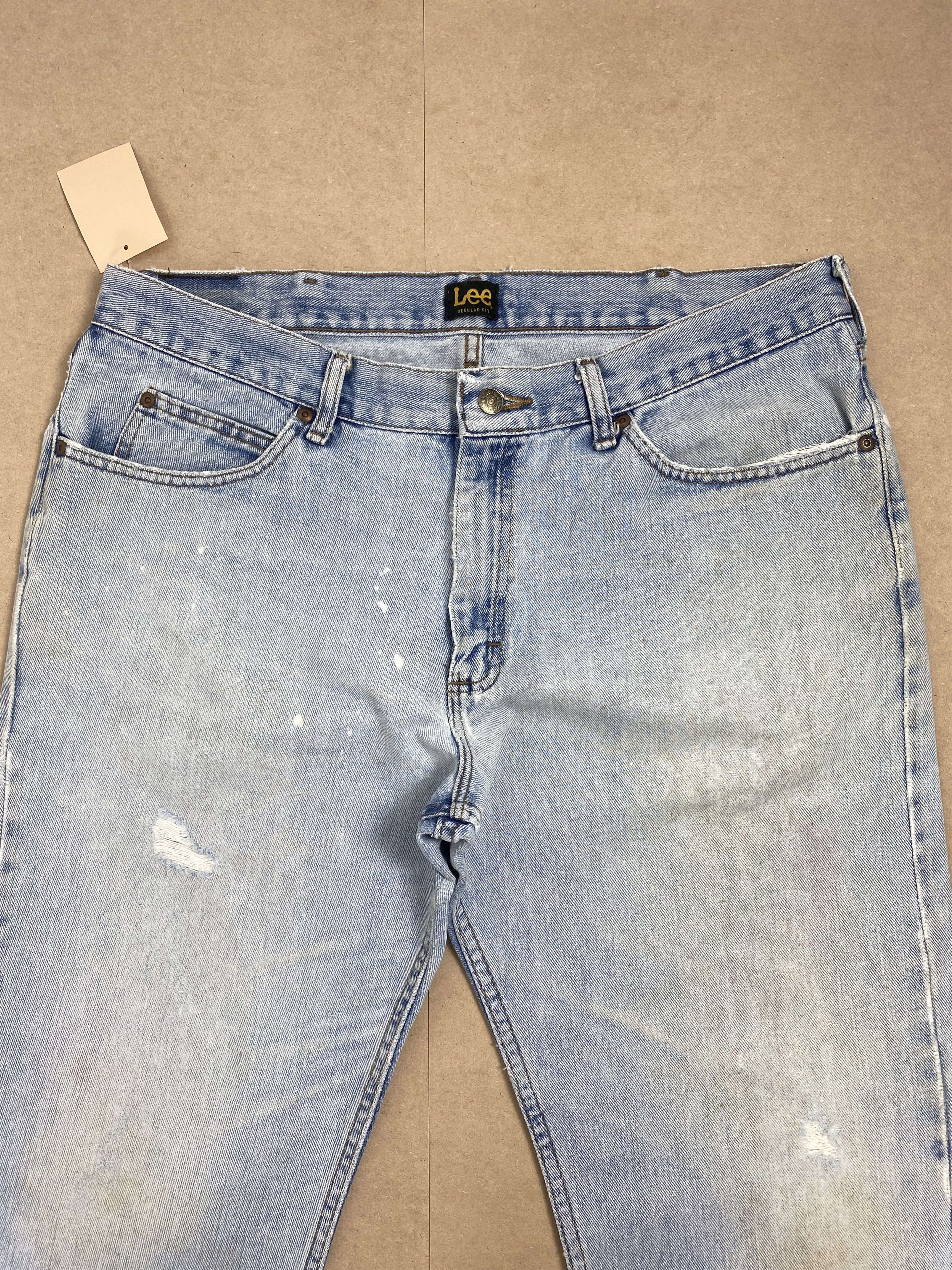 Lee Vintage Lee Straight Cut Faded Light Wash Jeans P0436 Size US 39 - 2 Thumbnail