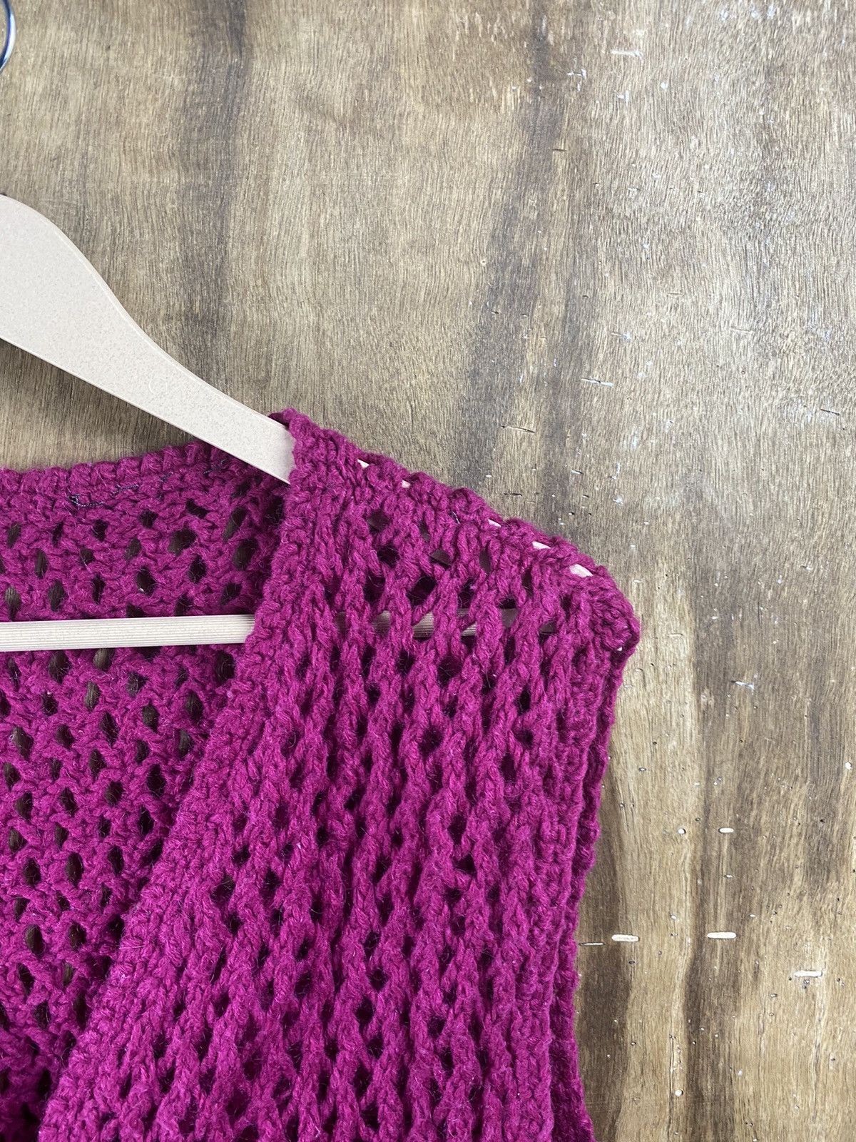 Handmade Japan crochet mesh net cardigan Homespun Knitwear #Z052 Size XS / US 0-2 / IT 36-38 - 4 Thumbnail