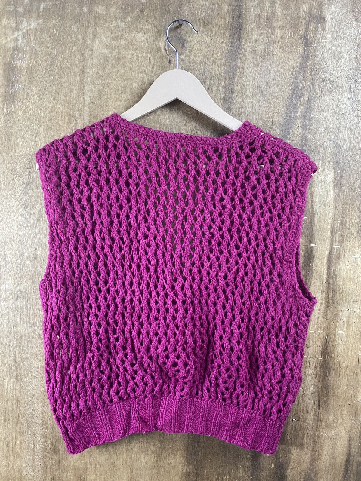 Handmade Japan crochet mesh net cardigan Homespun Knitwear #Z052 Size XS / US 0-2 / IT 36-38 - 9 Thumbnail