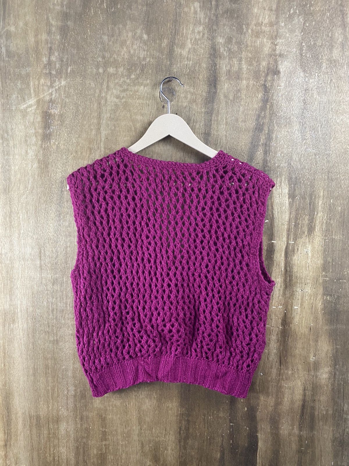 Handmade Japan crochet mesh net cardigan Homespun Knitwear #Z052 Size XS / US 0-2 / IT 36-38 - 6 Thumbnail