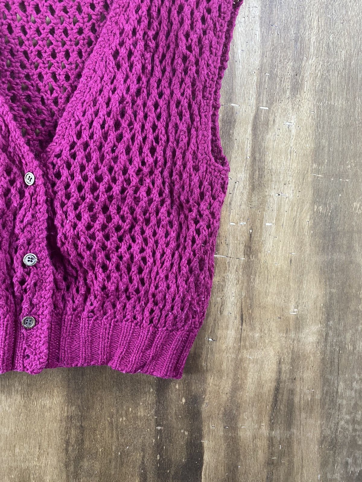 Handmade Japan crochet mesh net cardigan Homespun Knitwear #Z052 Size XS / US 0-2 / IT 36-38 - 3 Thumbnail
