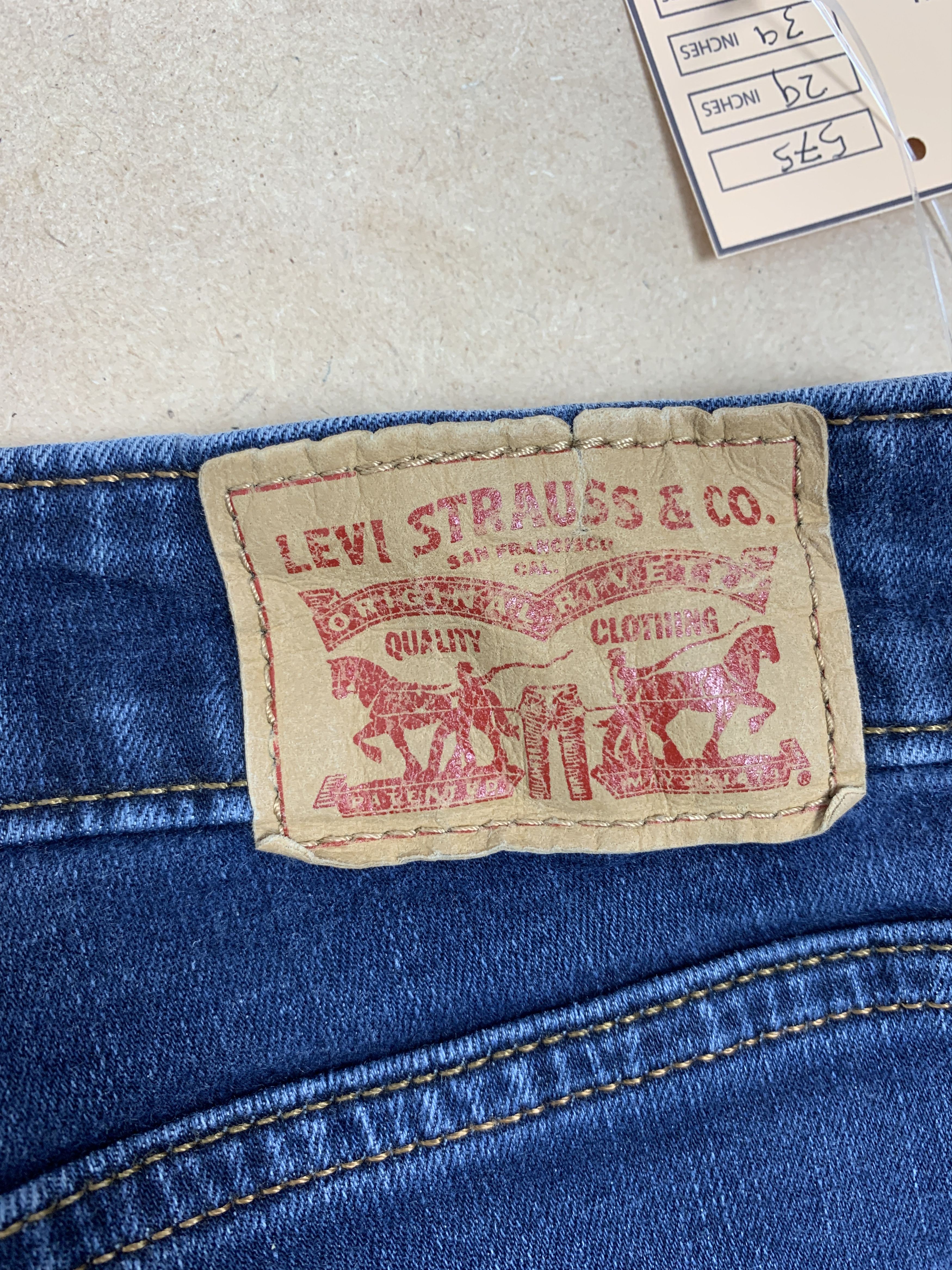 Levi's × Vintage Vintage Levis 575 Mid Rise Skinny Blue Jeans Size US 29 - 9 Thumbnail