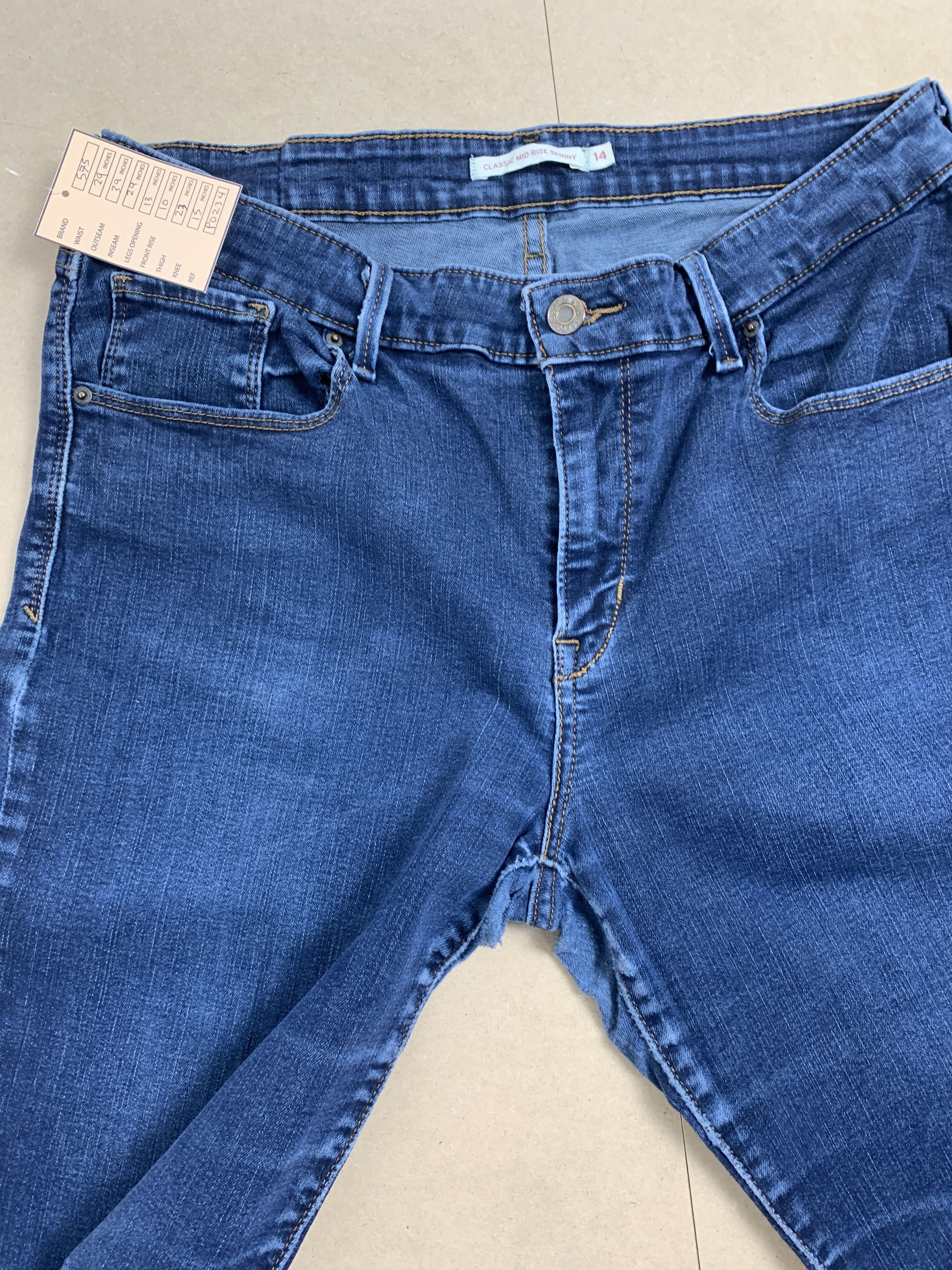 Levi's × Vintage Vintage Levis 575 Mid Rise Skinny Blue Jeans Size US 29 - 5 Thumbnail