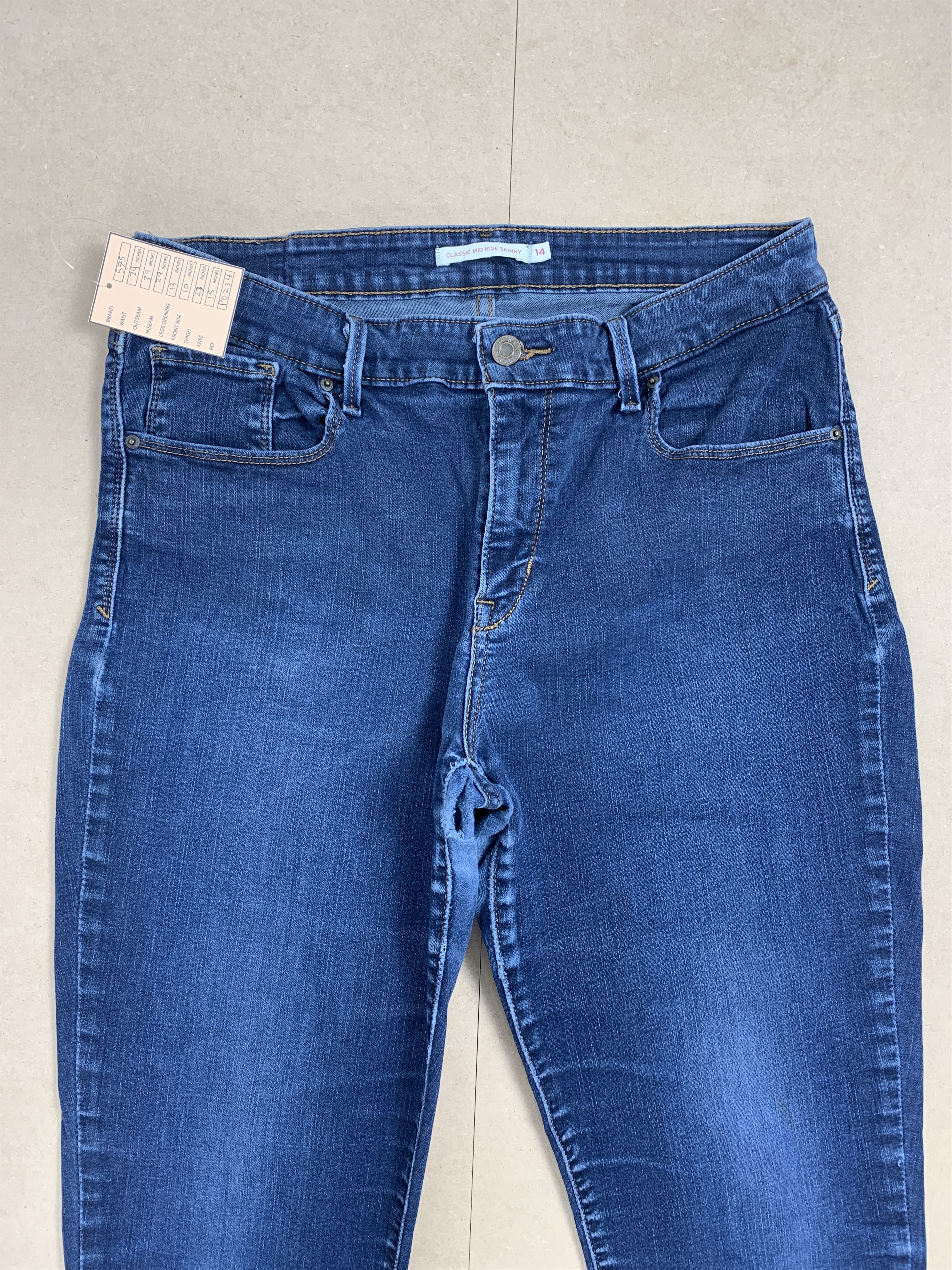 Levi's × Vintage Vintage Levis 575 Mid Rise Skinny Blue Jeans Size US 29 - 2 Thumbnail