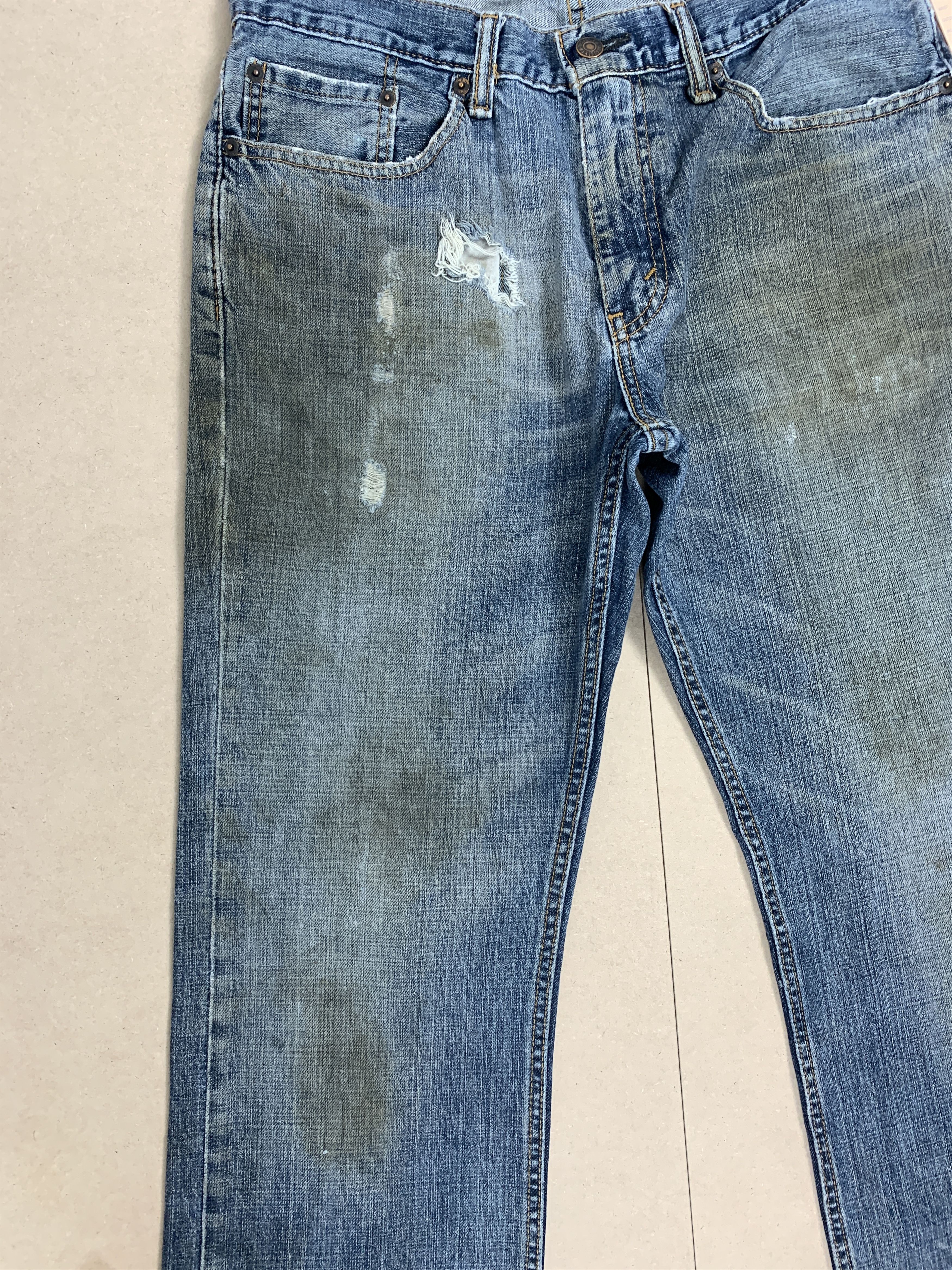 Levi's Vintage Levis 559 Straight Cut Distressed Blue Jeans Size US 32 / EU 48 - 3 Thumbnail