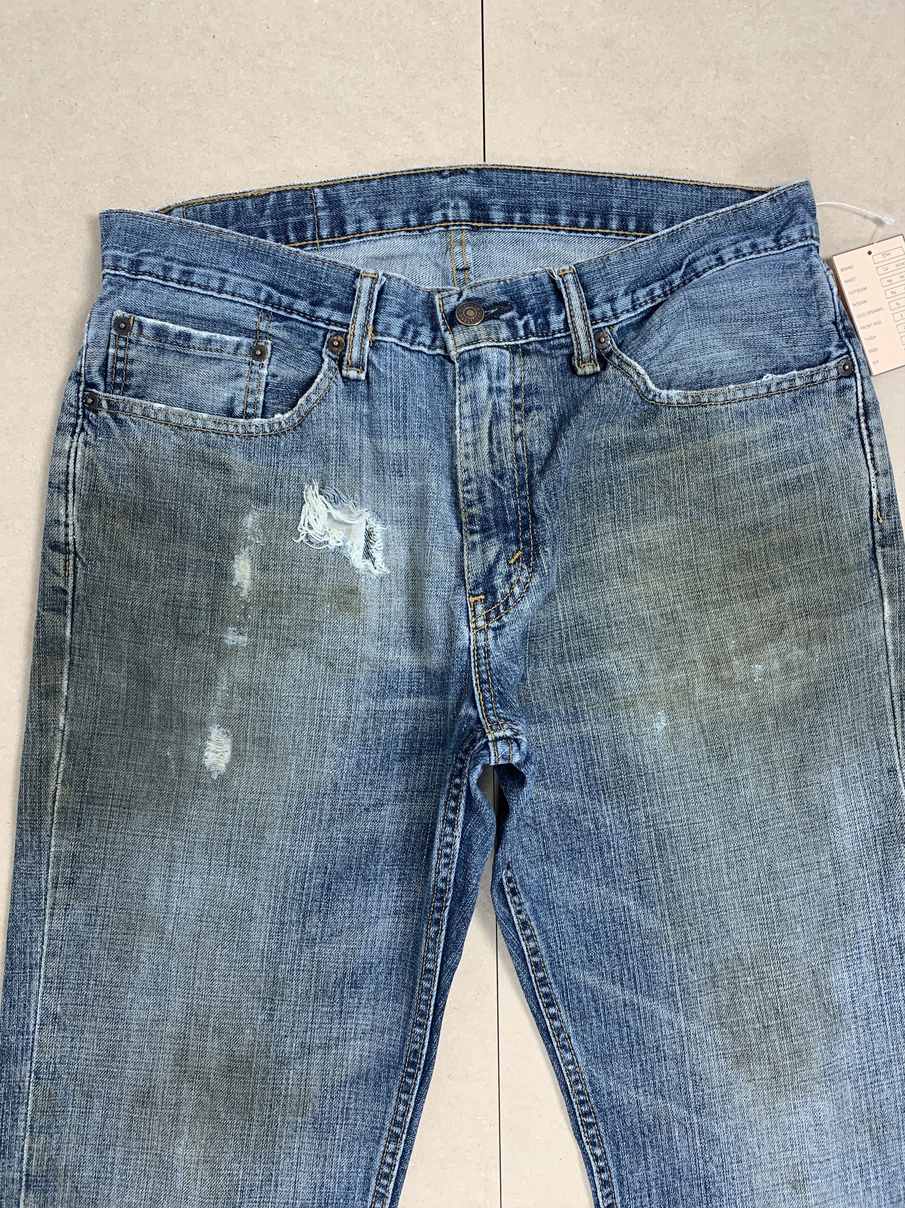 Levi's Vintage Levis 559 Straight Cut Distressed Blue Jeans Size US 32 / EU 48 - 2 Thumbnail