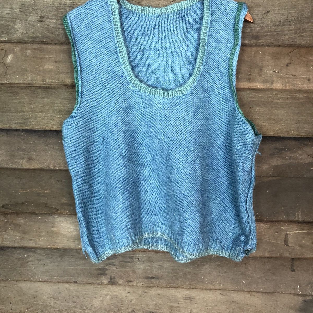 Homespun Knitwear × Japanese Brand Japanese Brand Blue crochet knitwear Vest #6871 Size US M / EU 48-50 / 2 - 3 Thumbnail