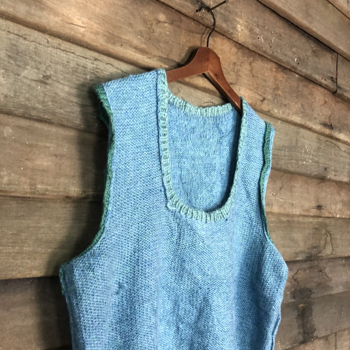 Homespun Knitwear × Japanese Brand Japanese Brand Blue crochet knitwear Vest #6871 Size US M / EU 48-50 / 2 - 4 Thumbnail