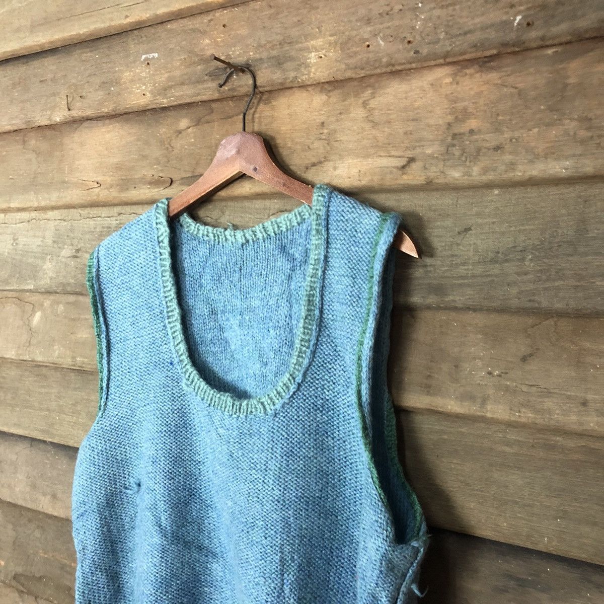 Homespun Knitwear × Japanese Brand Japanese Brand Blue crochet knitwear Vest #6871 Size US M / EU 48-50 / 2 - 5 Thumbnail
