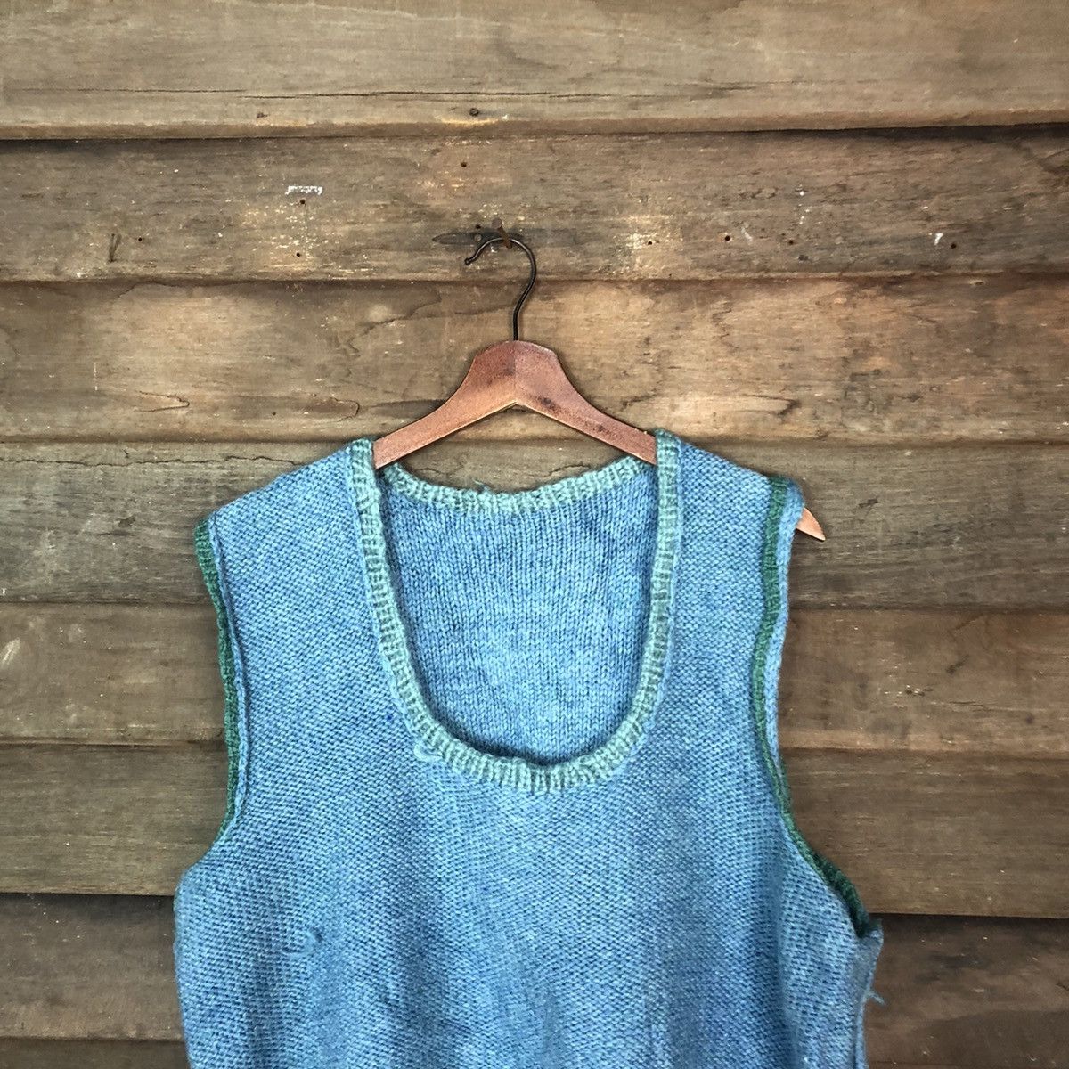 Homespun Knitwear × Japanese Brand Japanese Brand Blue crochet knitwear Vest #6871 Size US M / EU 48-50 / 2 - 2 Thumbnail
