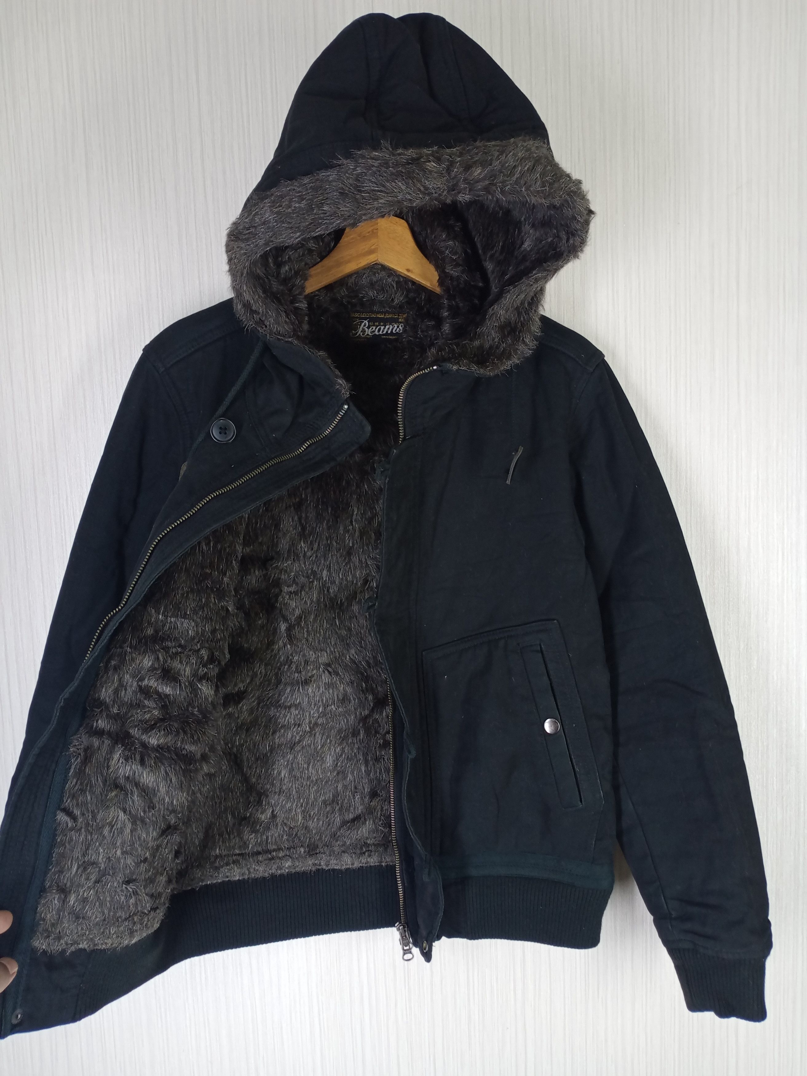 Beams Plus Rare Beams Sherling Hoodie Bomber Jacket Nice Design Size US M / EU 48-50 / 2 - 4 Thumbnail