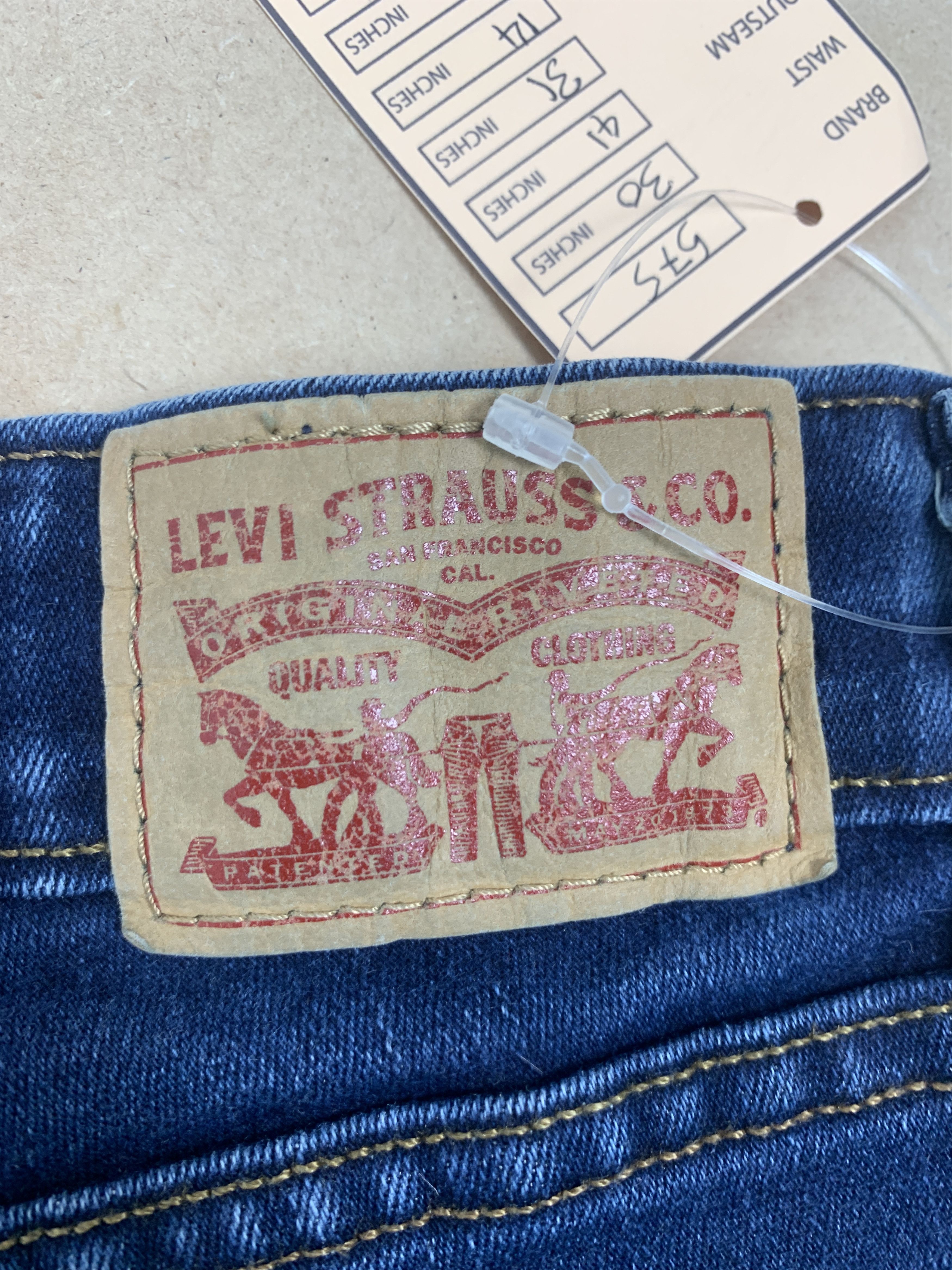Levi's Vintage Levis 575 Mid Rise Skinny Faded Blue Jeans Size US 30 / EU 46 - 9 Thumbnail