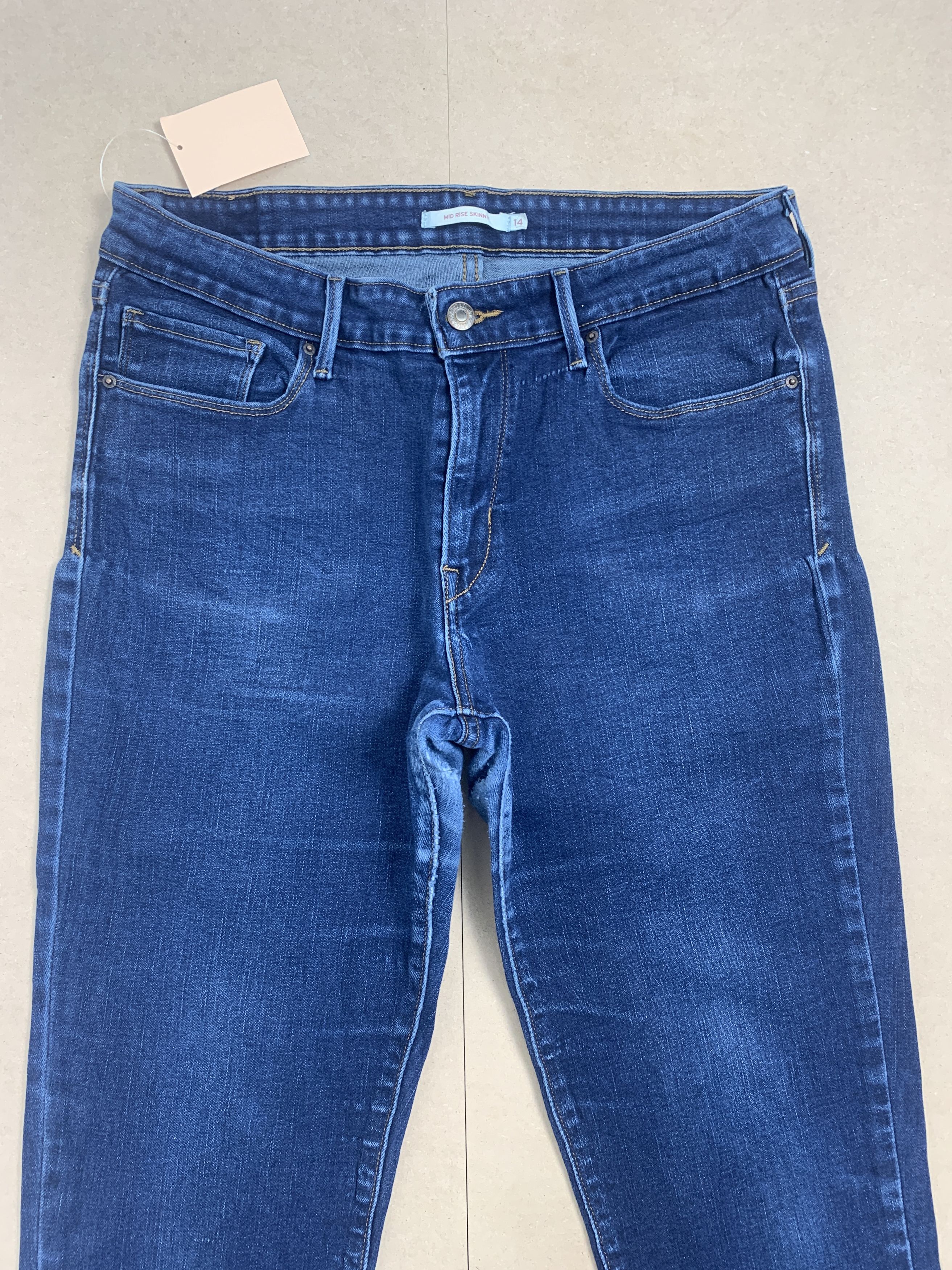 Levi's Vintage Levis 575 Mid Rise Skinny Faded Blue Jeans Size US 30 / EU 46 - 2 Thumbnail