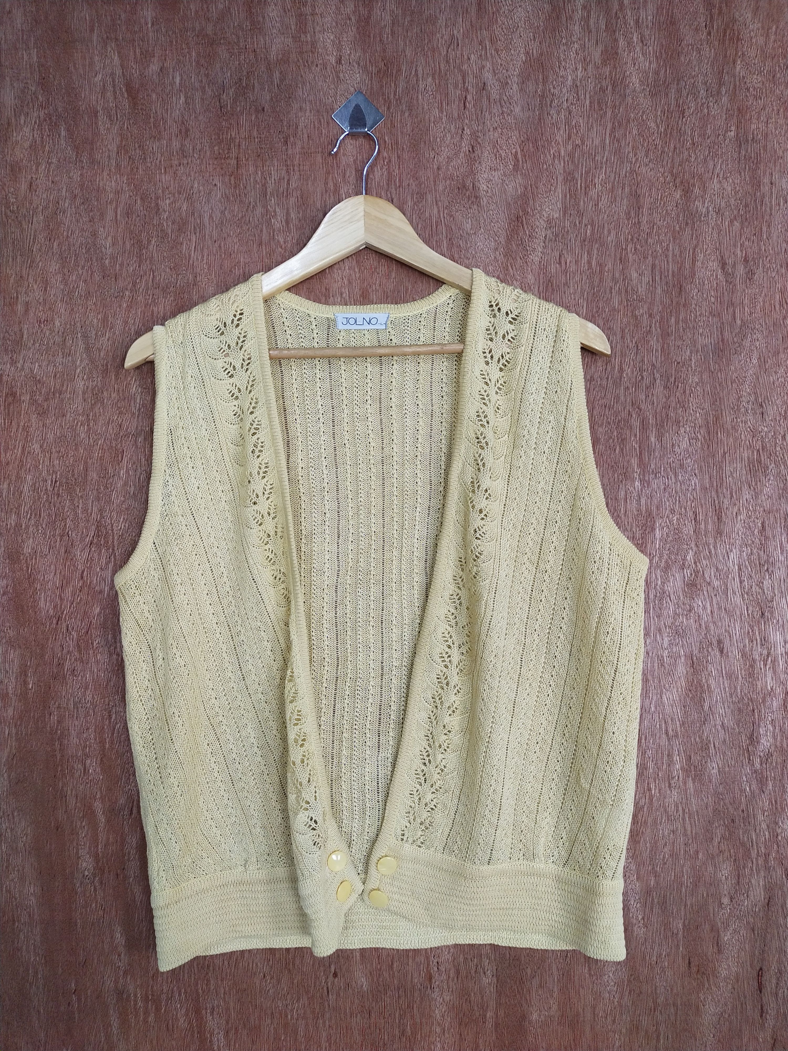 Homespun Knitwear Jolno cream crochet meshnet knitwear cardigan #S195 Size S / US 4 / IT 40 - 3 Thumbnail
