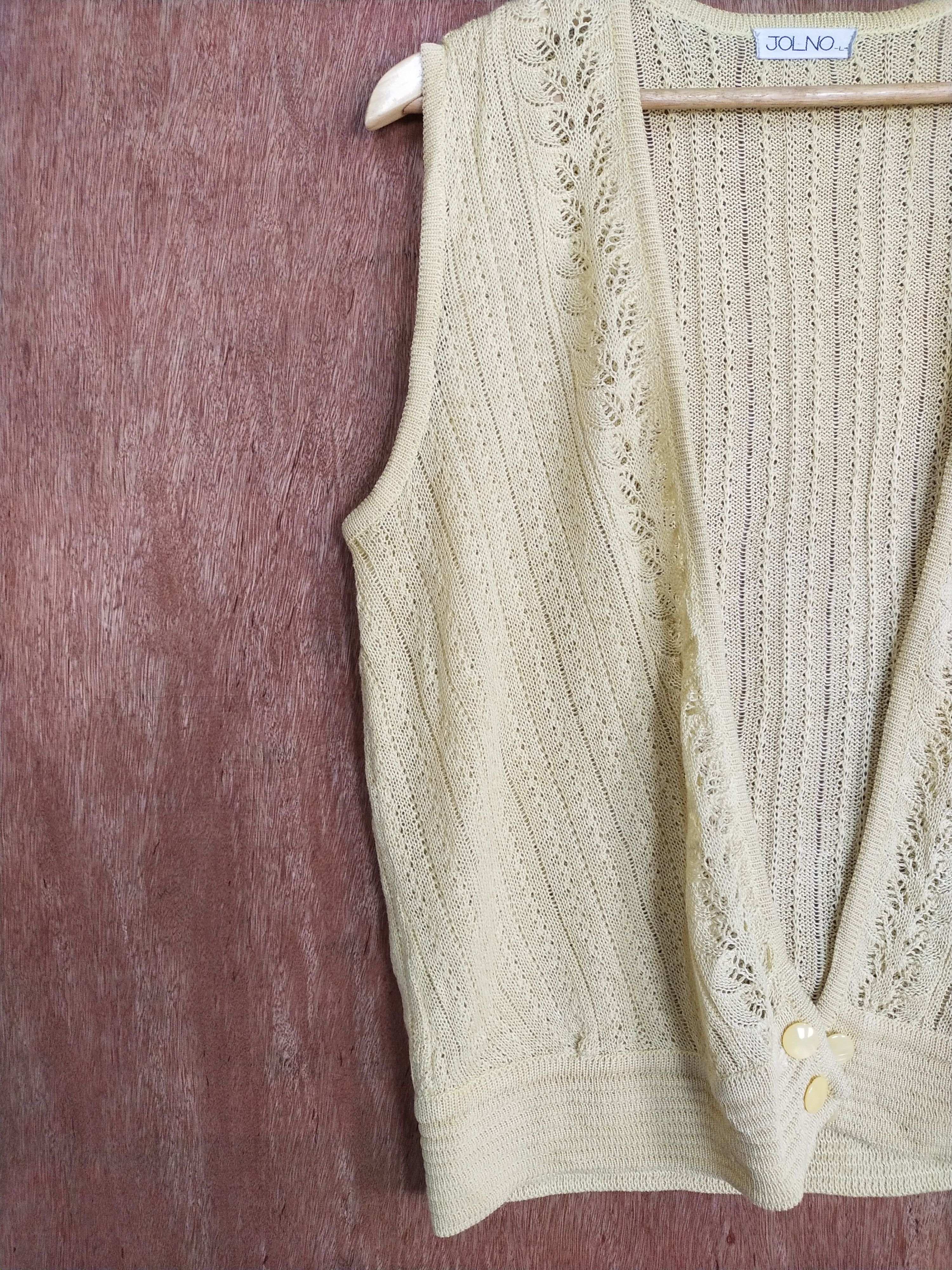 Homespun Knitwear Jolno cream crochet meshnet knitwear cardigan #S195 Size S / US 4 / IT 40 - 7 Thumbnail