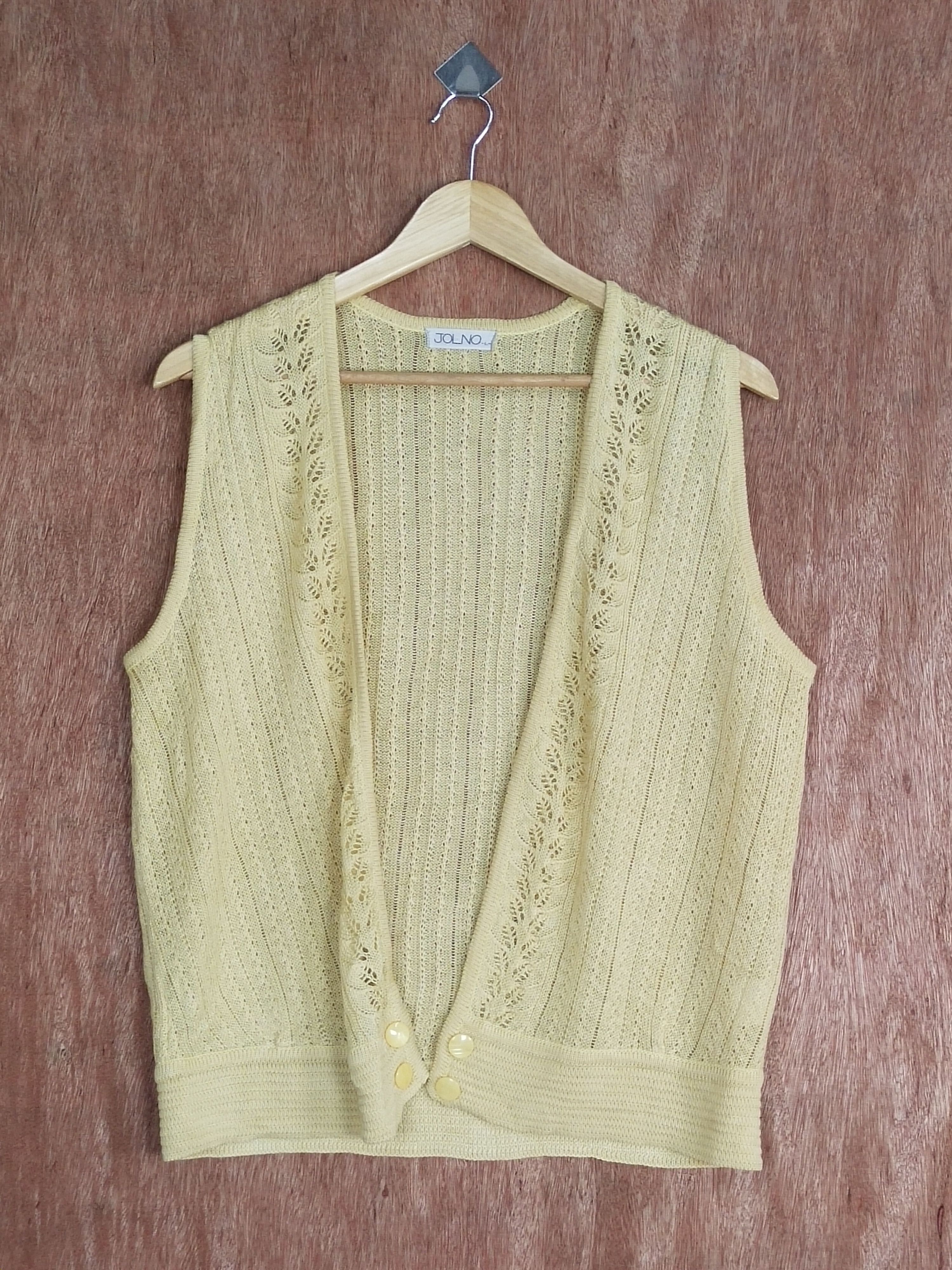 Homespun Knitwear Jolno cream crochet meshnet knitwear cardigan #S195 Size S / US 4 / IT 40 - 1 Thumbnail