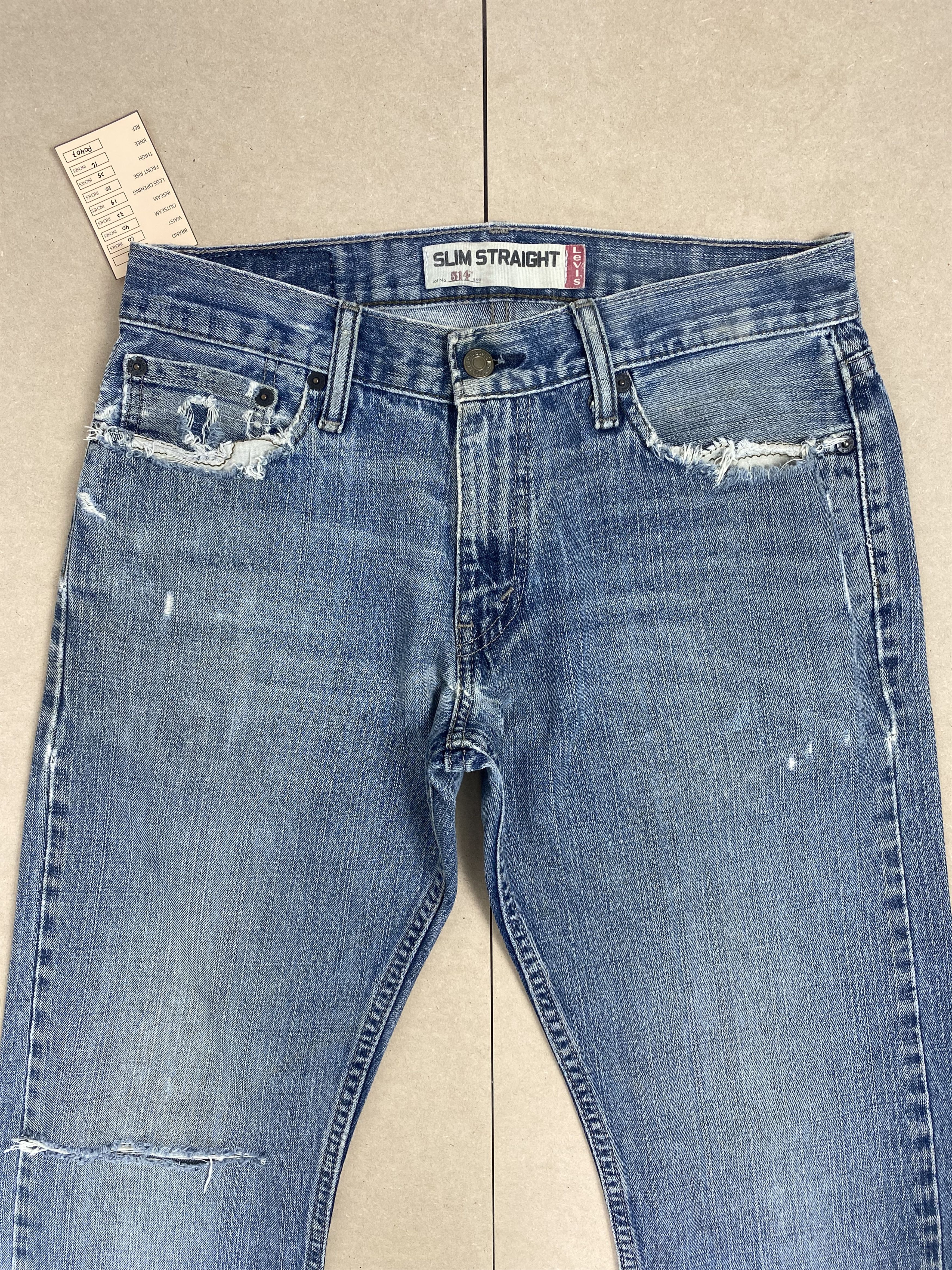 Levi's Vintage Levis 514 Straight Cut Distressed Faded Blue Jeans Size US 30 / EU 46 - 2 Thumbnail