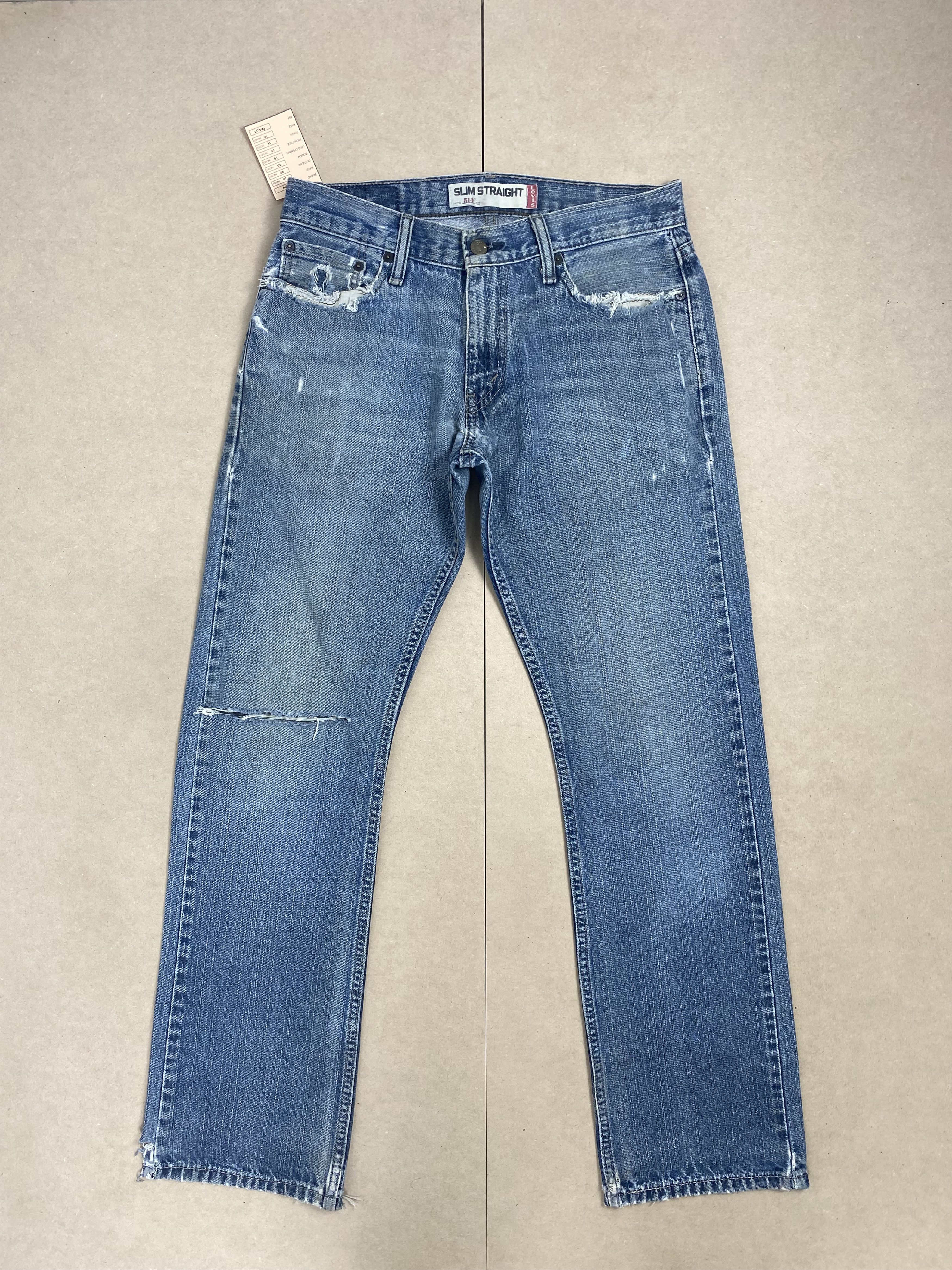 Levi's Vintage Levis 514 Straight Cut Distressed Faded Blue Jeans Size US 30 / EU 46 - 1 Thumbnail