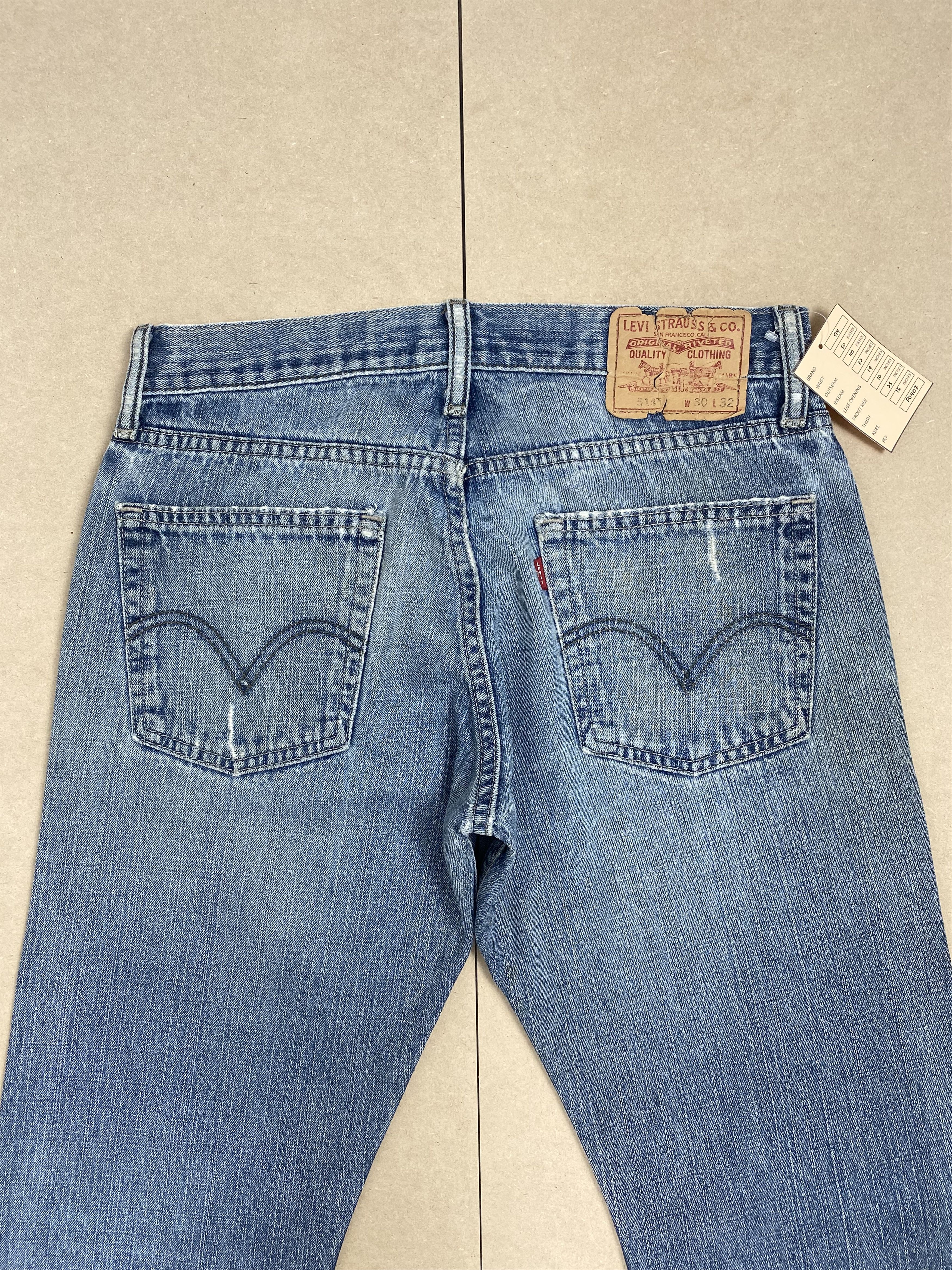 Levi's Vintage Levis 514 Straight Cut Distressed Faded Blue Jeans Size US 30 / EU 46 - 7 Thumbnail
