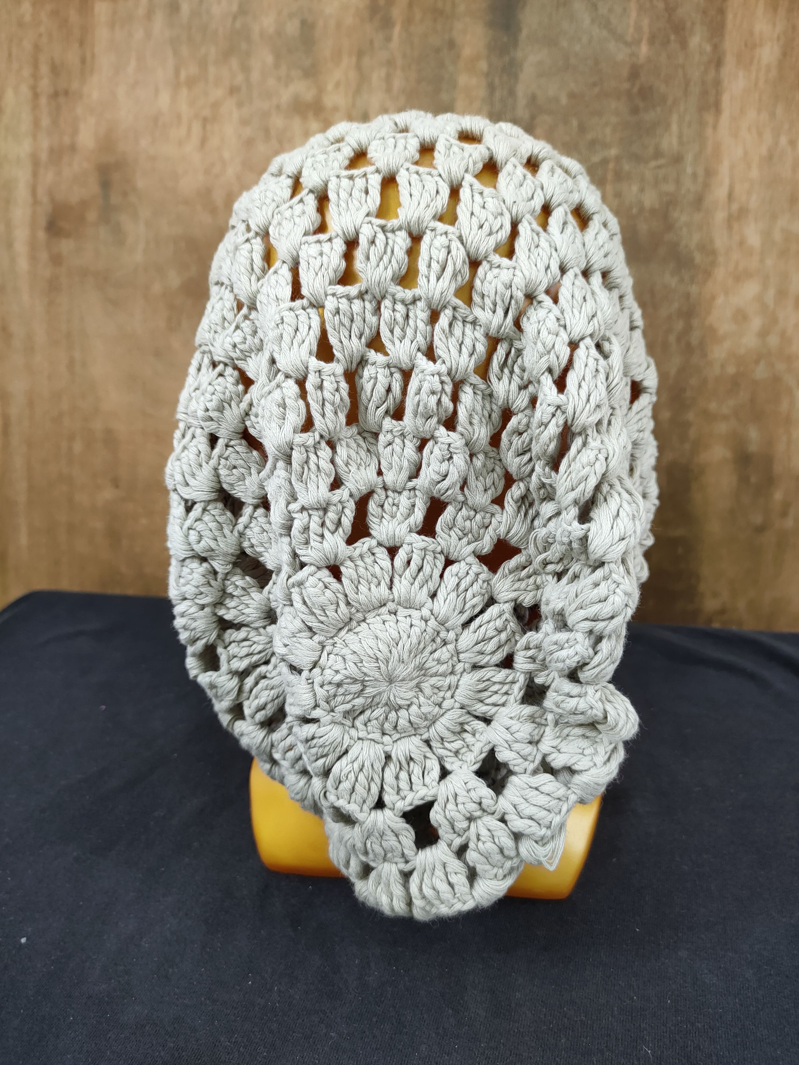 Homespun Knitwear Japanese crochet grey mesh net knit beanie vintage #180 Size ONE SIZE - 4 Thumbnail