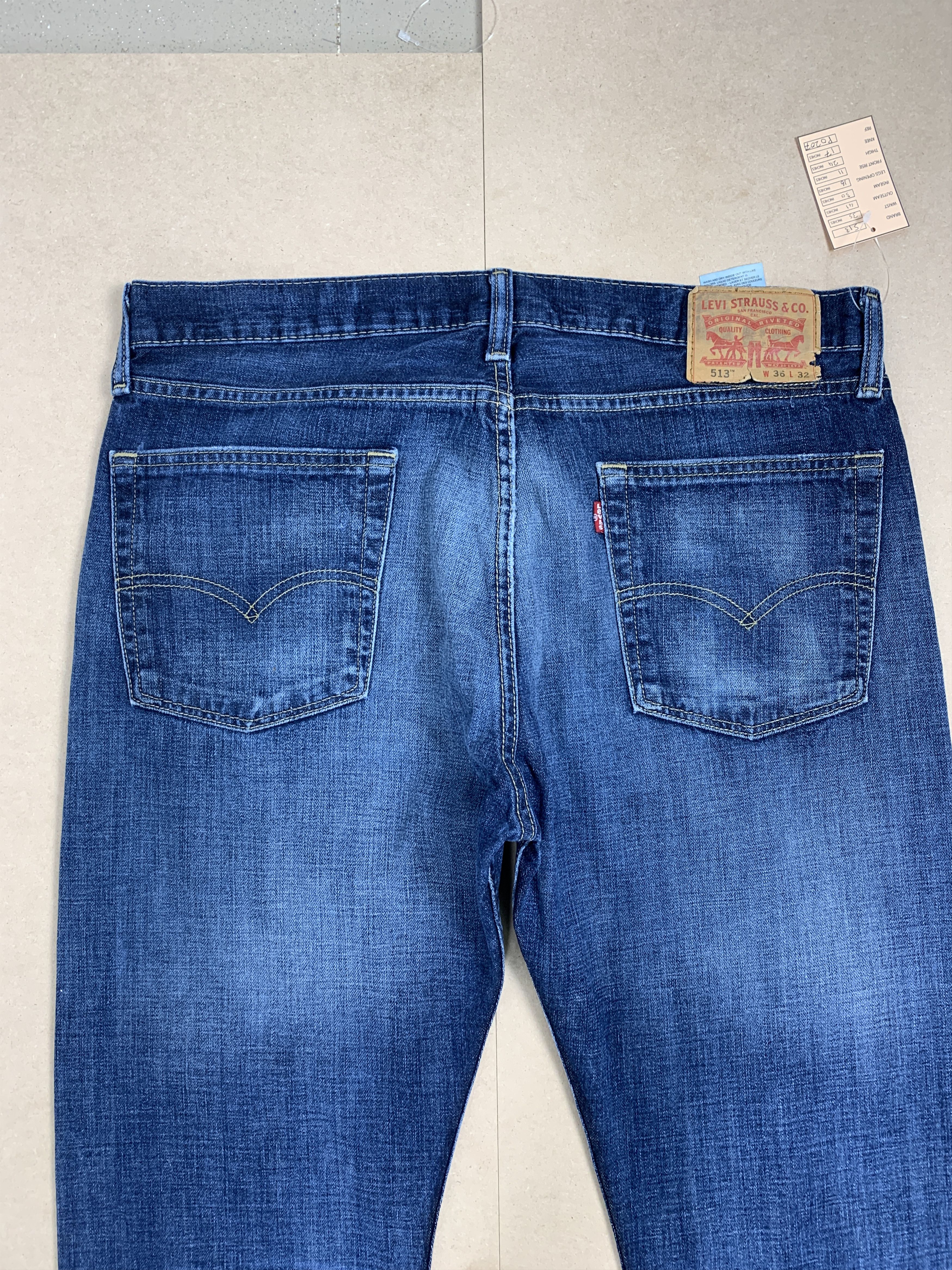 Levi's × Vintage Vintage Levi's 513 Slim Straight Cut Faded Distressed Jeans Size US 35 - 8 Thumbnail