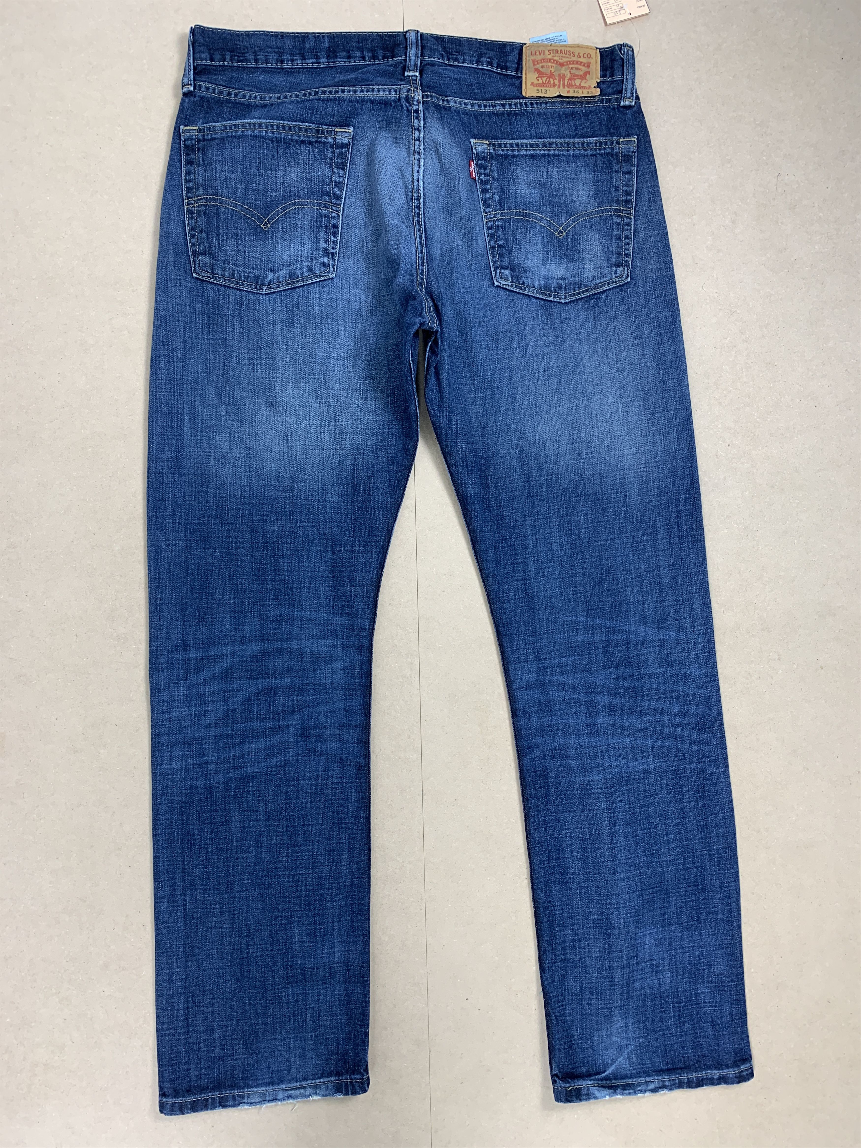 Levi's × Vintage Vintage Levi's 513 Slim Straight Cut Faded Distressed Jeans Size US 35 - 7 Thumbnail