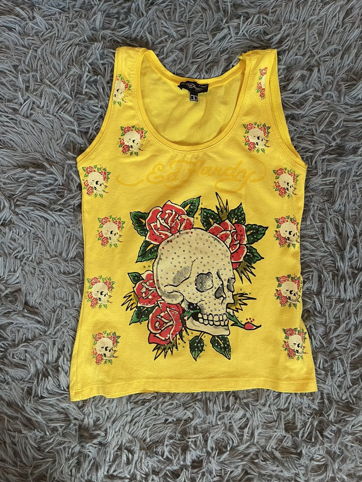 Christian Audigier × Ed Hardy × Vintage Ed Hardy by Christian Audigier Y2K vtg gamestones tank top Size S / US 4 / IT 40 - 1 Thumbnail