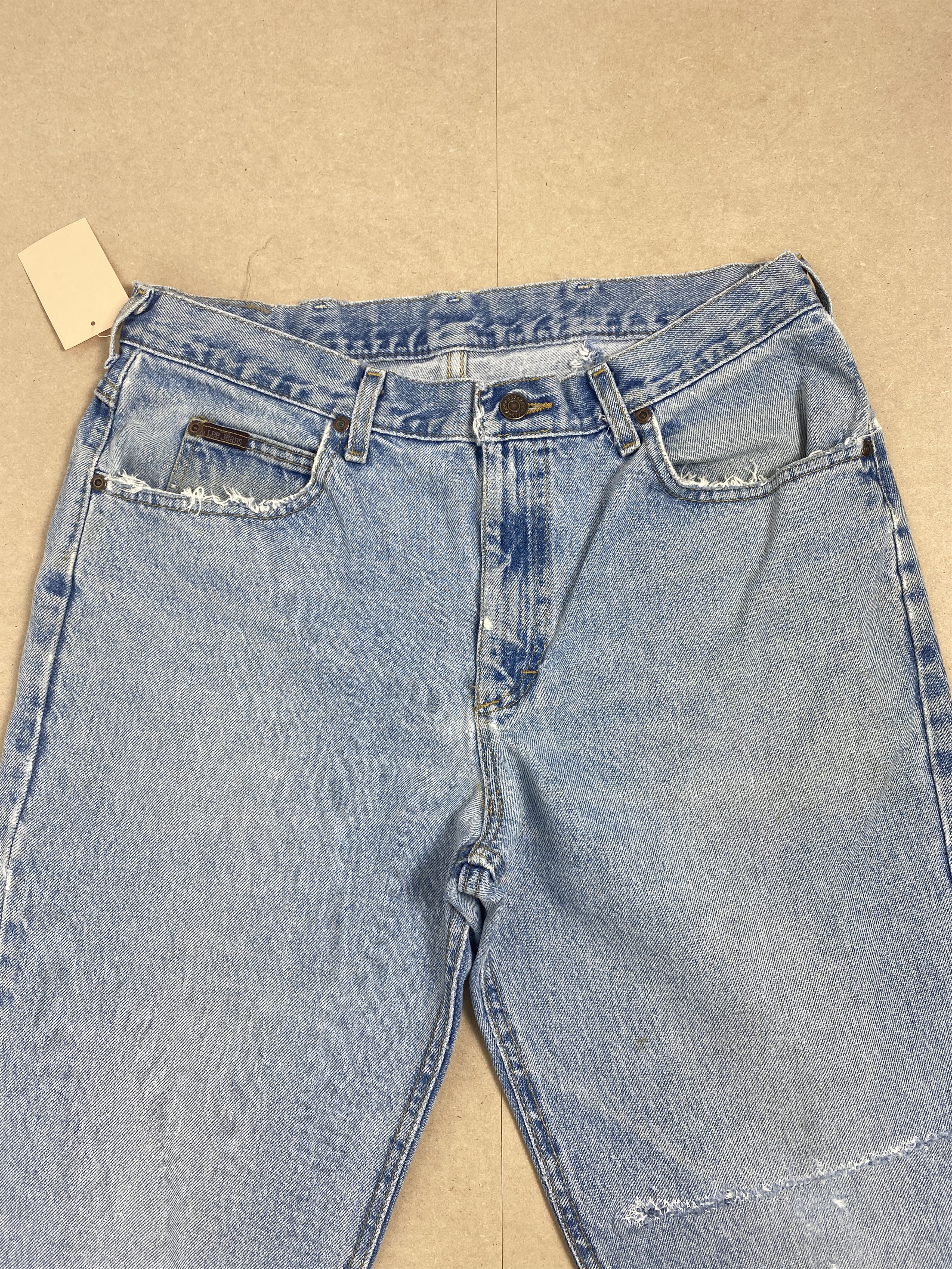 Lee Vintage Lee Straight Cut Distressed Faded Jeans P0434 Size US 33 - 2 Thumbnail
