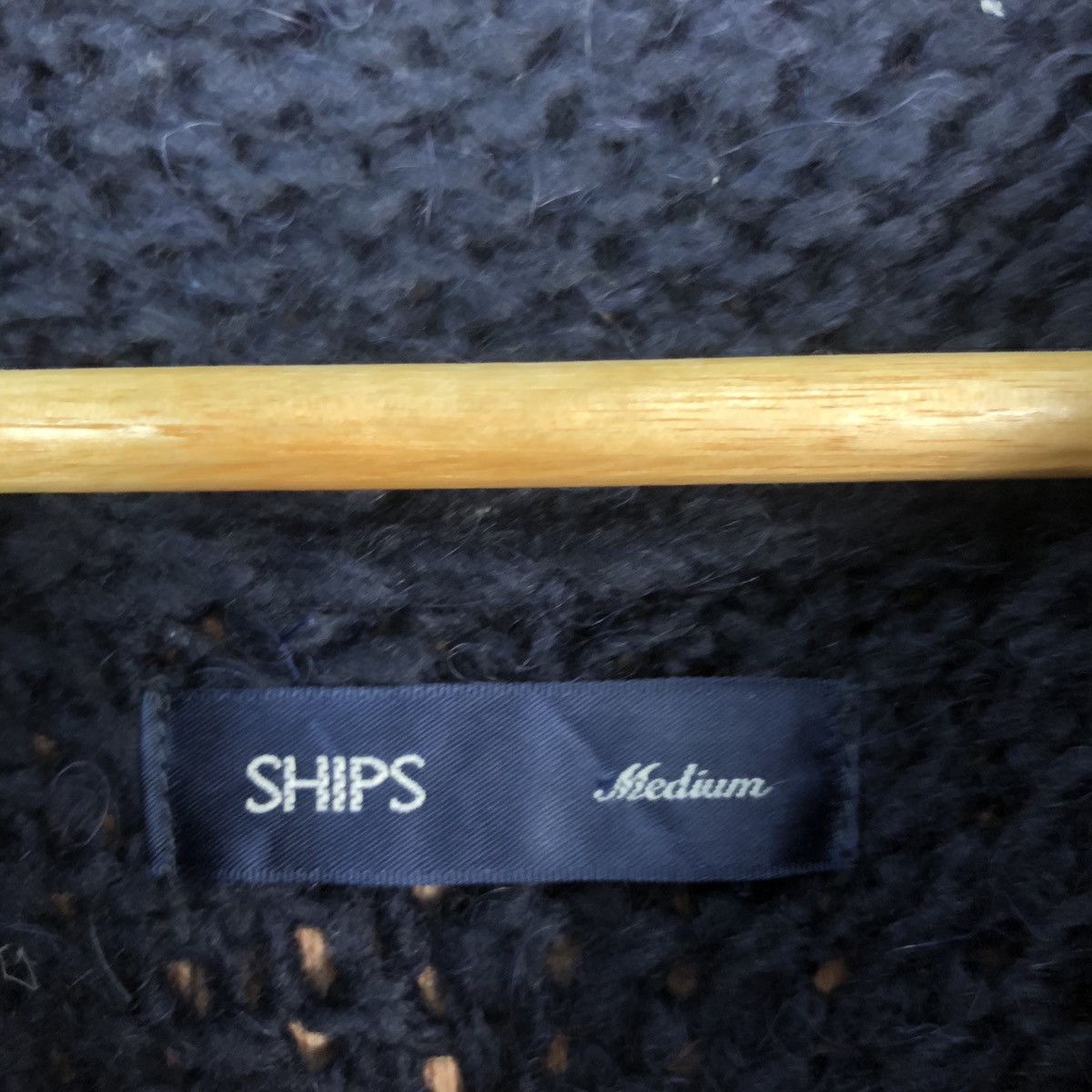 SHIPS DLL Ships Dark Blue mesh net japan Knitwear #c600 Size US M / EU 48-50 / 2 - 10 Thumbnail