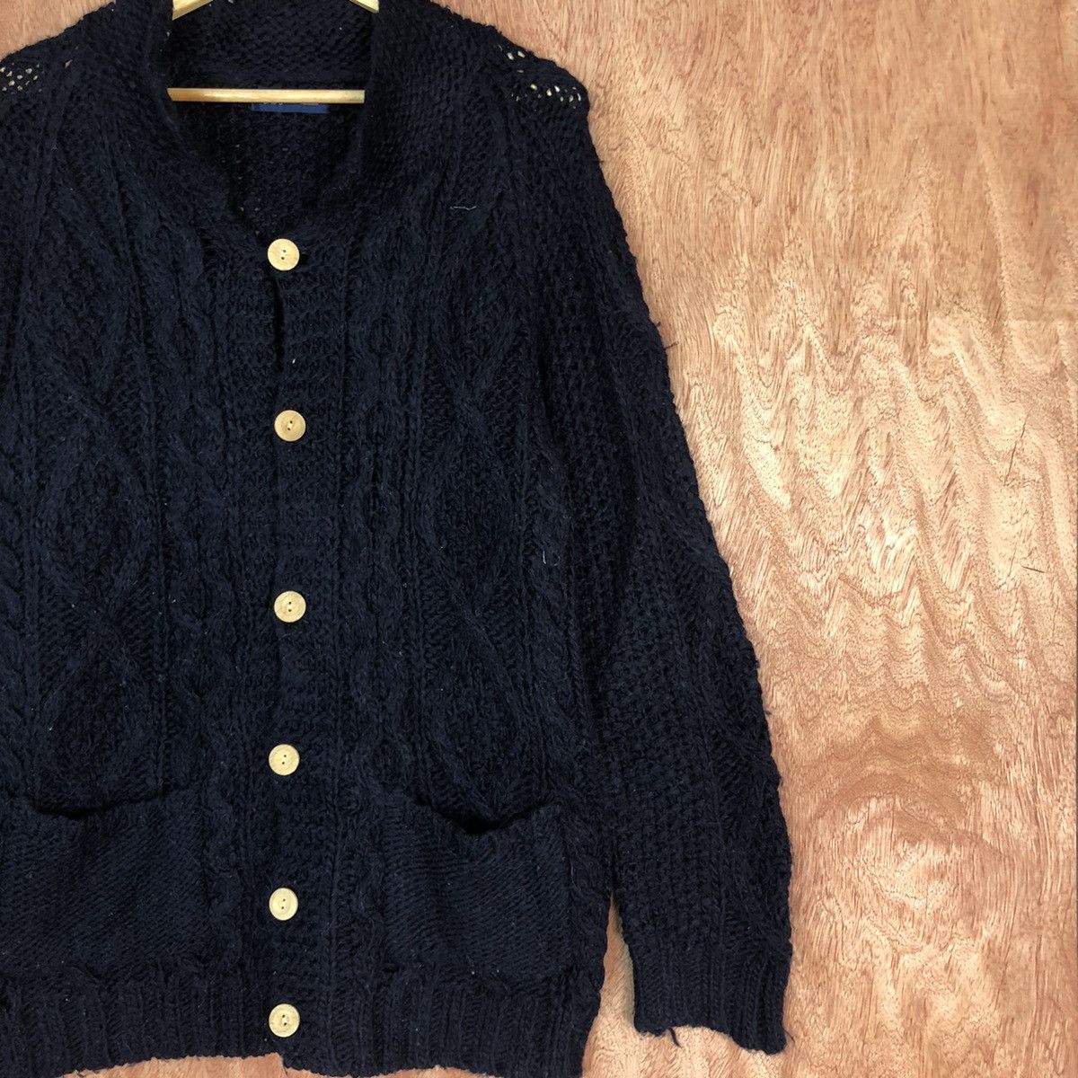 SHIPS DLL Ships Dark Blue mesh net japan Knitwear #c600 Size US M / EU 48-50 / 2 - 5 Thumbnail