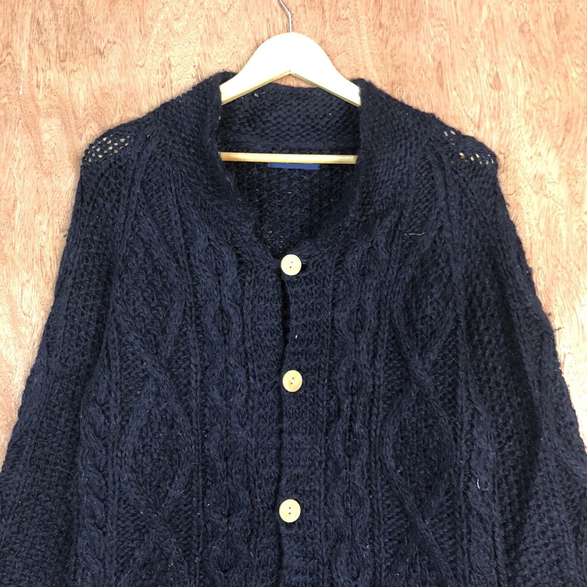 SHIPS DLL Ships Dark Blue mesh net japan Knitwear #c600 Size US M / EU 48-50 / 2 - 2 Thumbnail