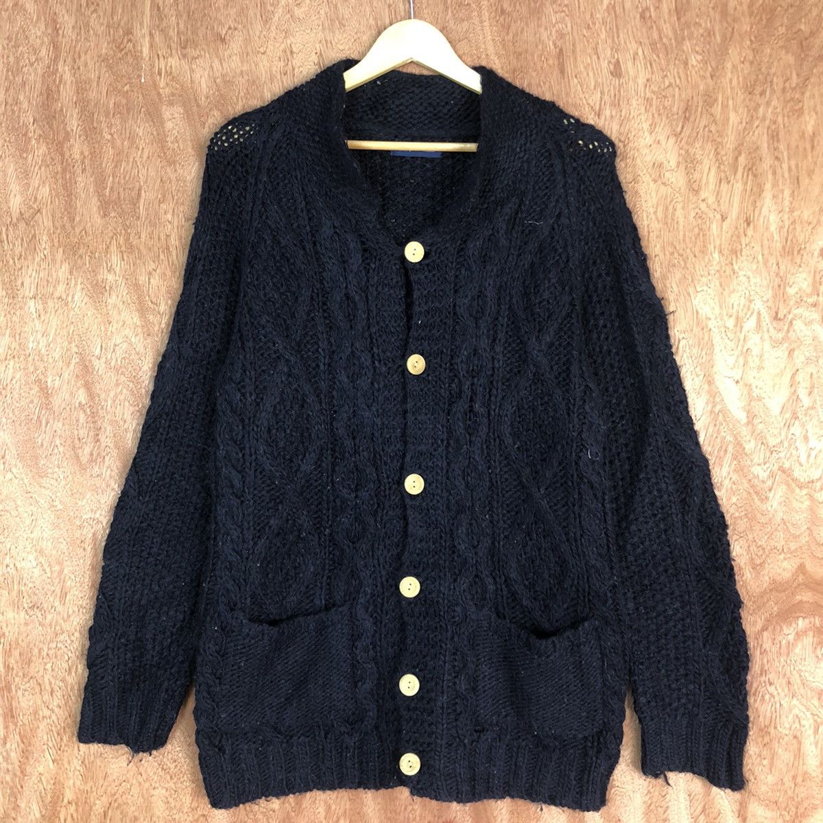 SHIPS DLL Ships Dark Blue mesh net japan Knitwear #c600 Size US M / EU 48-50 / 2 - 3 Thumbnail
