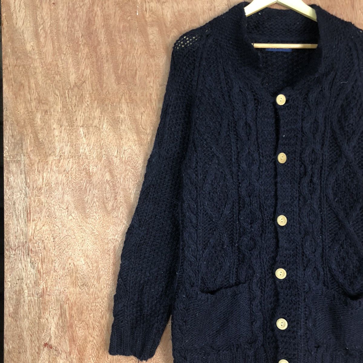 SHIPS DLL Ships Dark Blue mesh net japan Knitwear #c600 Size US M / EU 48-50 / 2 - 7 Thumbnail