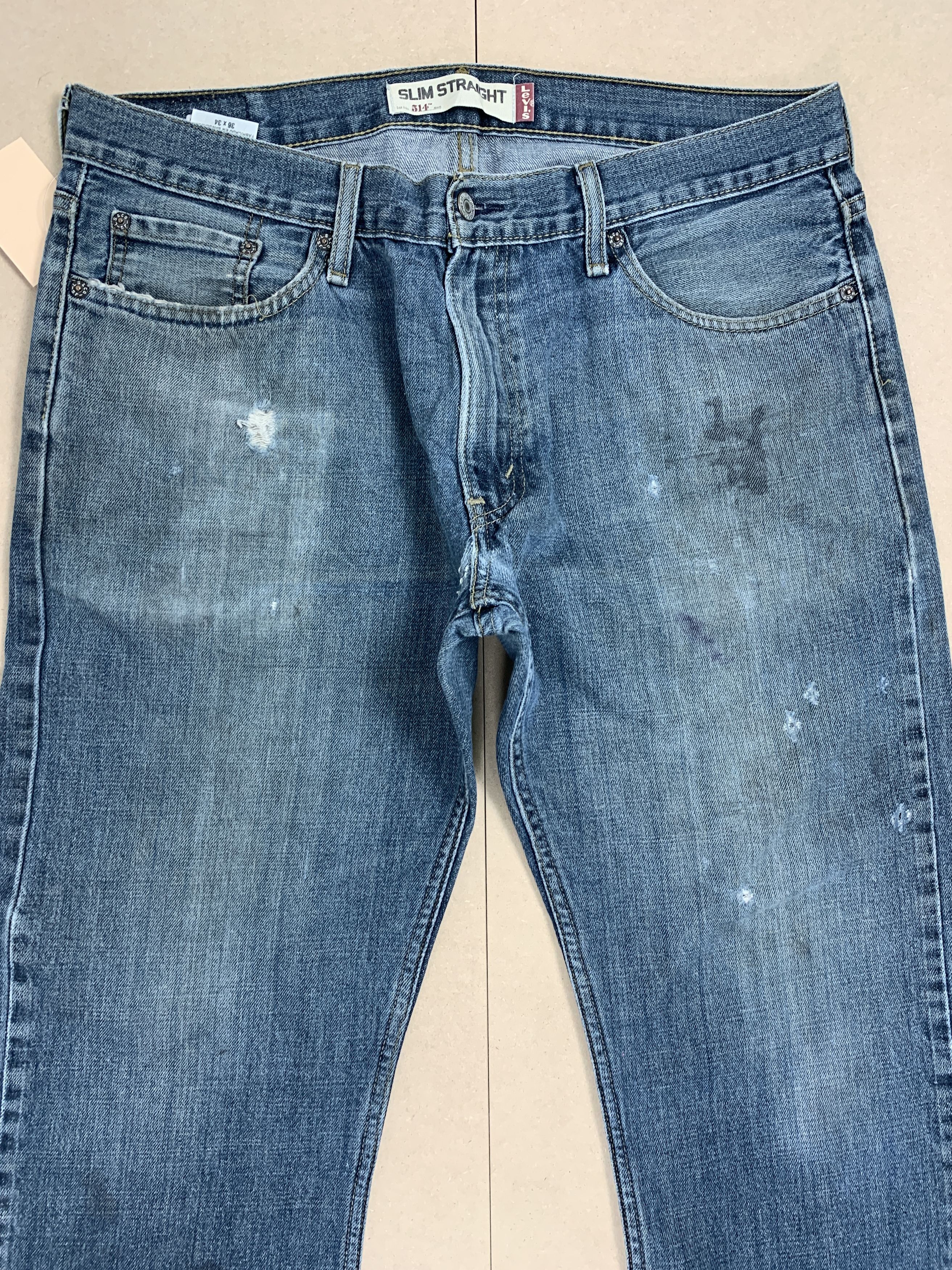 Levi's × Vintage Vintage Levis 514 Straight Cut Faded Blue Jeans Size US 36 / EU 52 - 3 Thumbnail