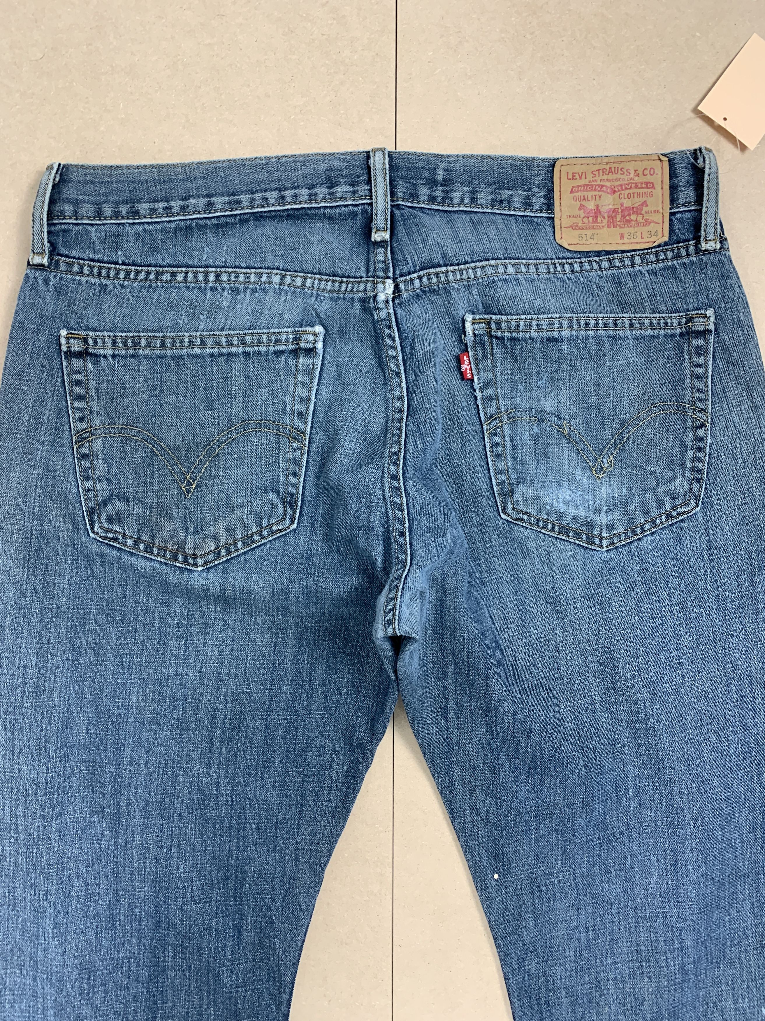 Levi's × Vintage Vintage Levis 514 Straight Cut Faded Blue Jeans Size US 36 / EU 52 - 10 Thumbnail
