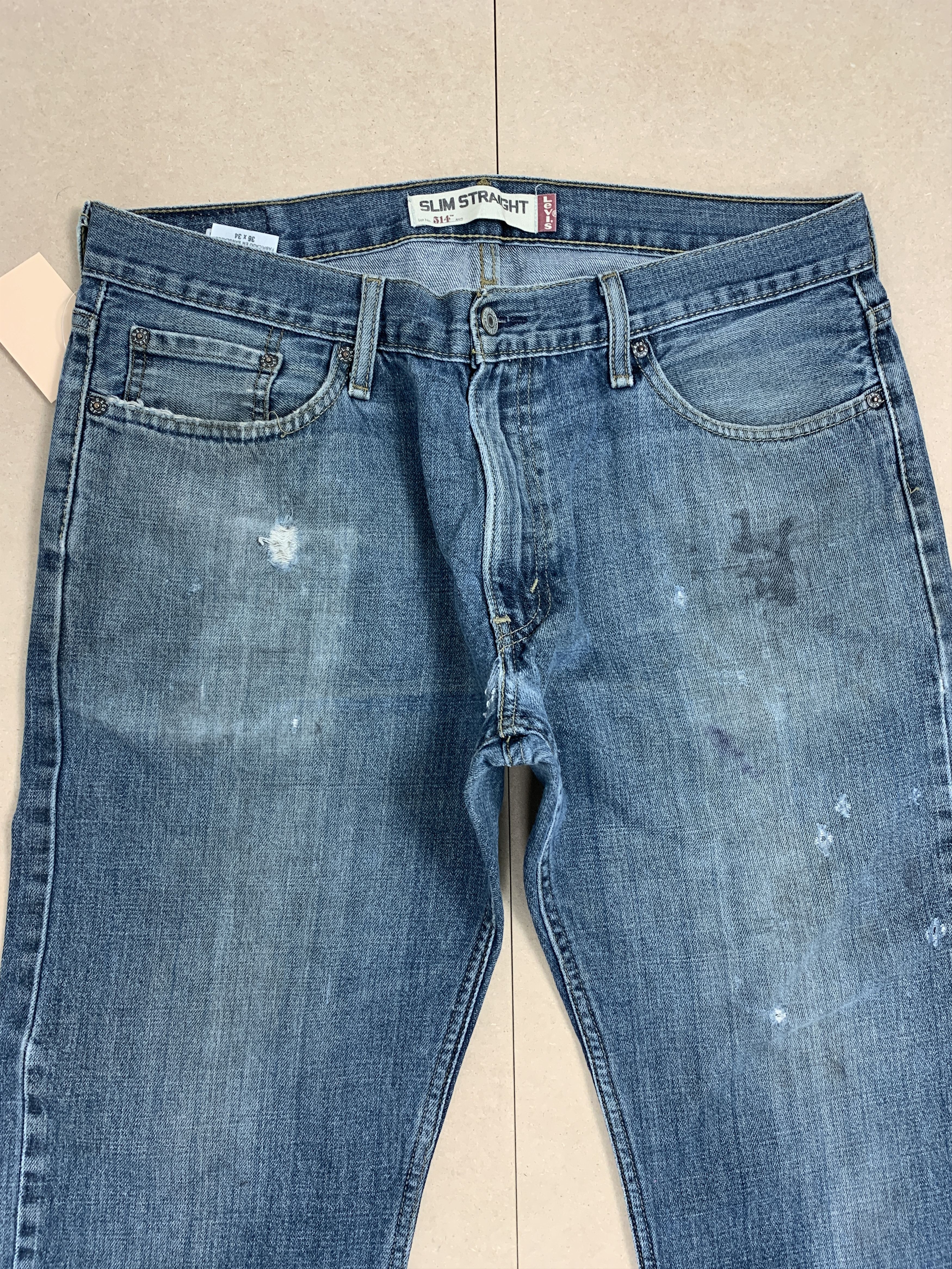 Levi's × Vintage Vintage Levis 514 Straight Cut Faded Blue Jeans Size US 36 / EU 52 - 2 Thumbnail