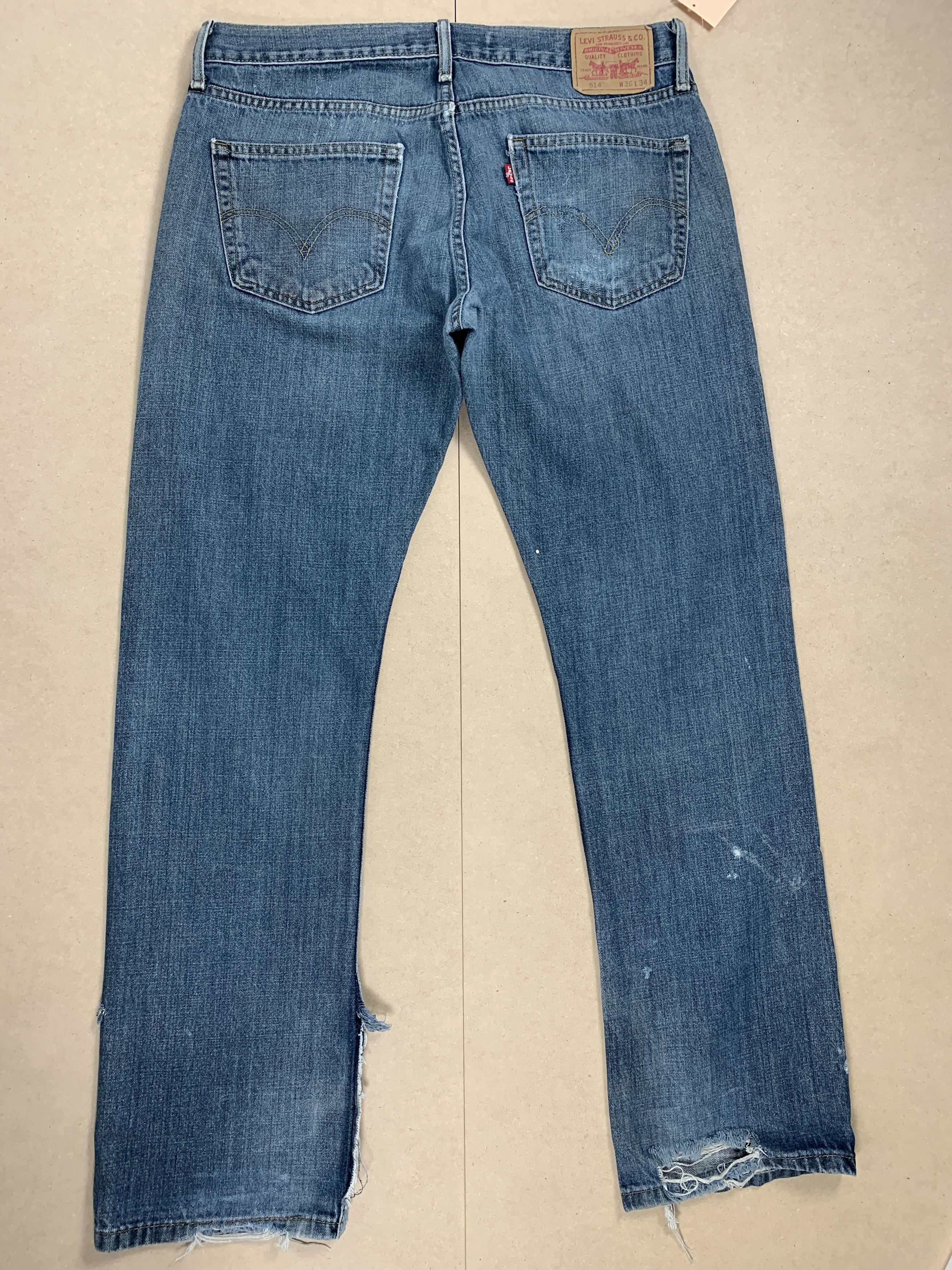 Levi's × Vintage Vintage Levis 514 Straight Cut Faded Blue Jeans Size US 36 / EU 52 - 9 Thumbnail