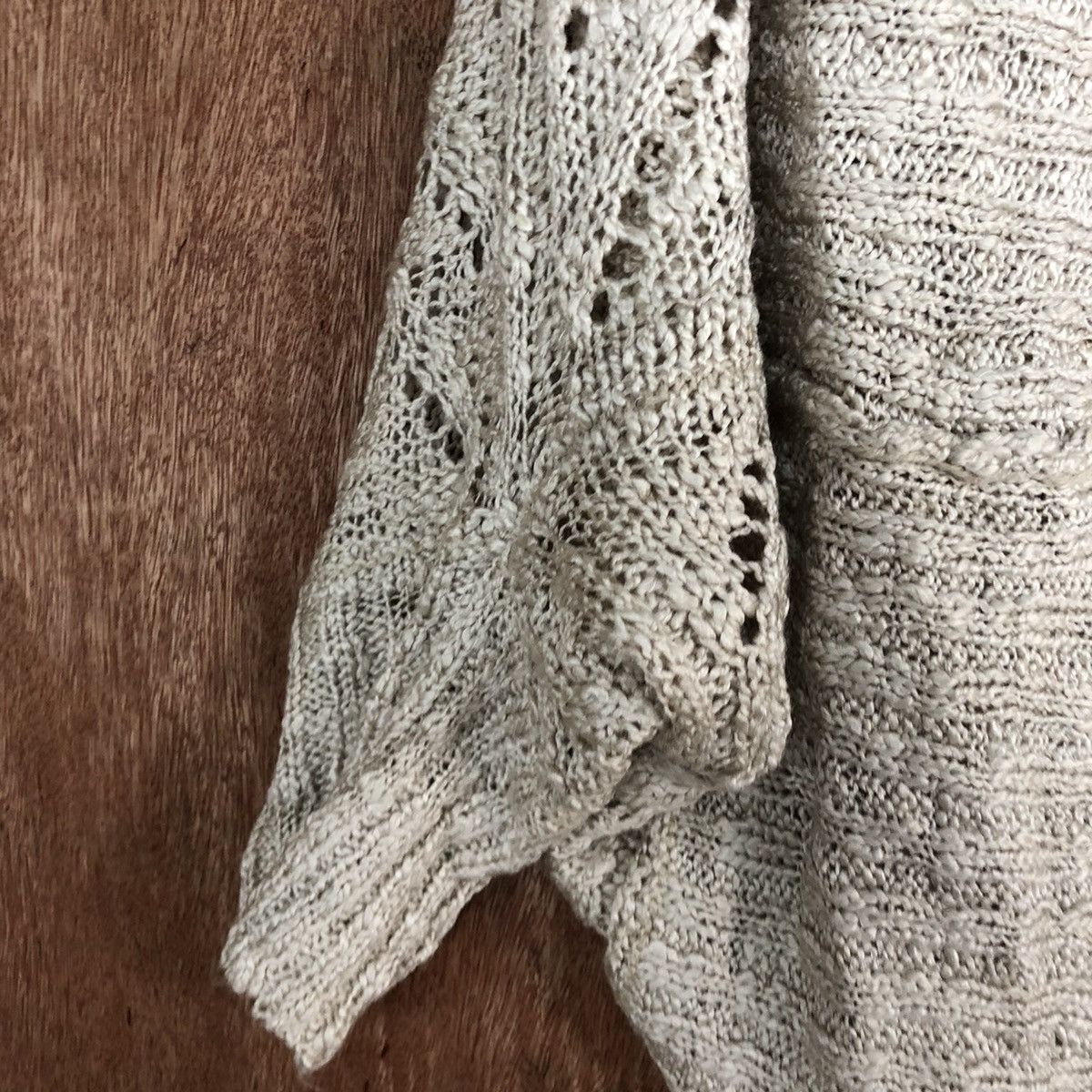 Homespun Knitwear × Japanese Brand Sorridere Brown Knitwear mesh net cardigan #6053 Size L / US 10 / IT 46 - 6 Thumbnail