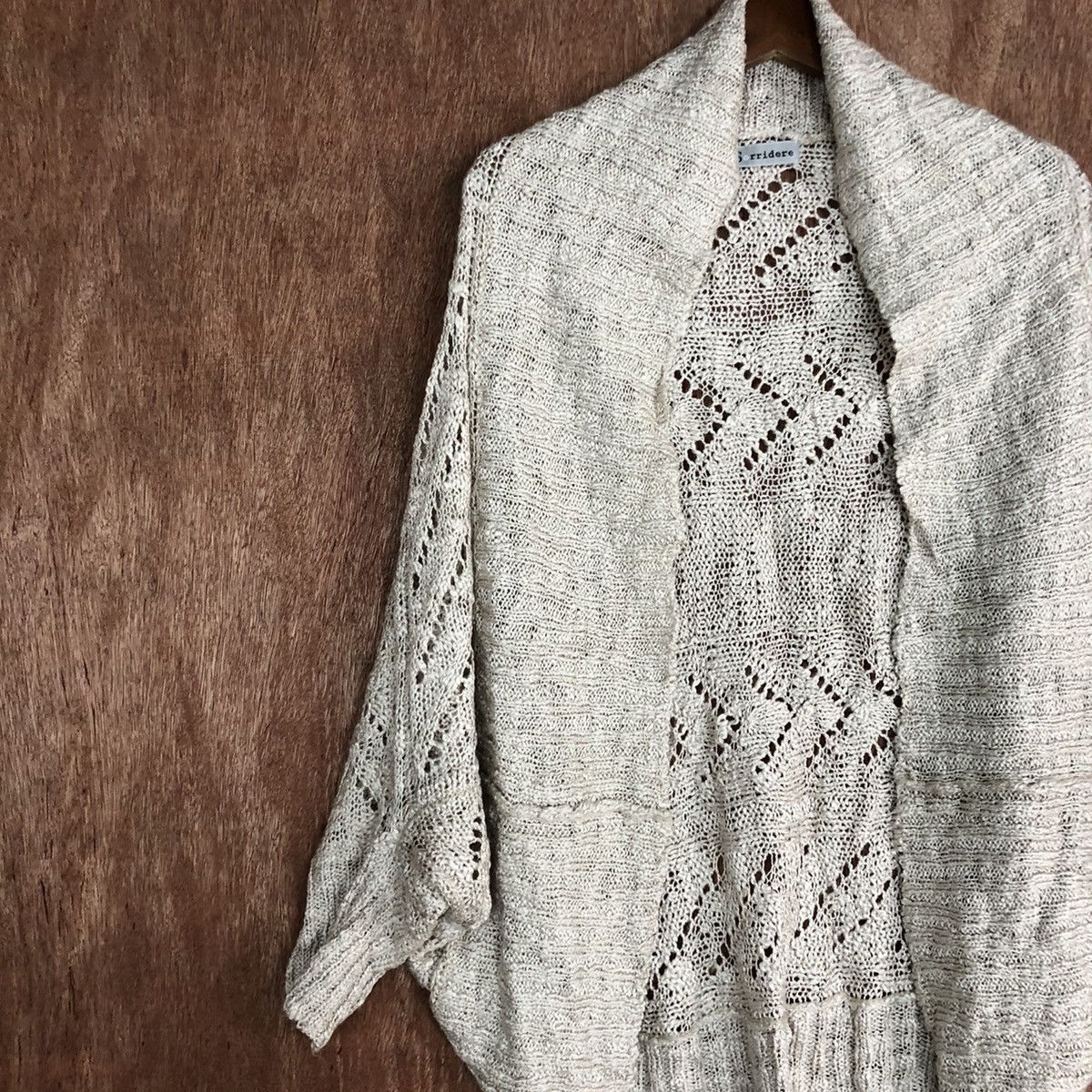 Homespun Knitwear × Japanese Brand Sorridere Brown Knitwear mesh net cardigan #6053 Size L / US 10 / IT 46 - 7 Thumbnail
