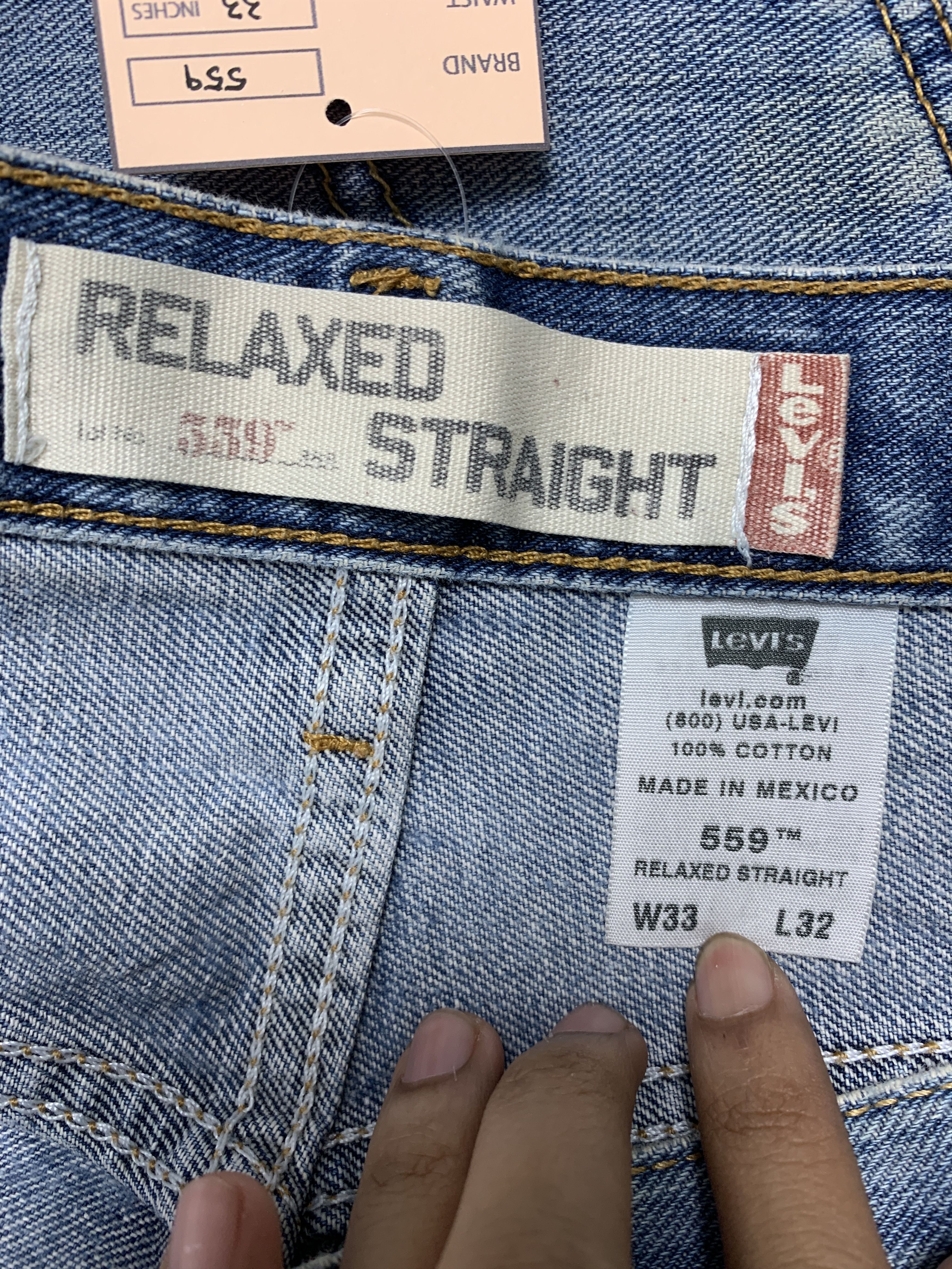 Levi's Vintage Levis 559 Straight Cut Faded Mid Wash Jeans Size US 33 - 10 Thumbnail