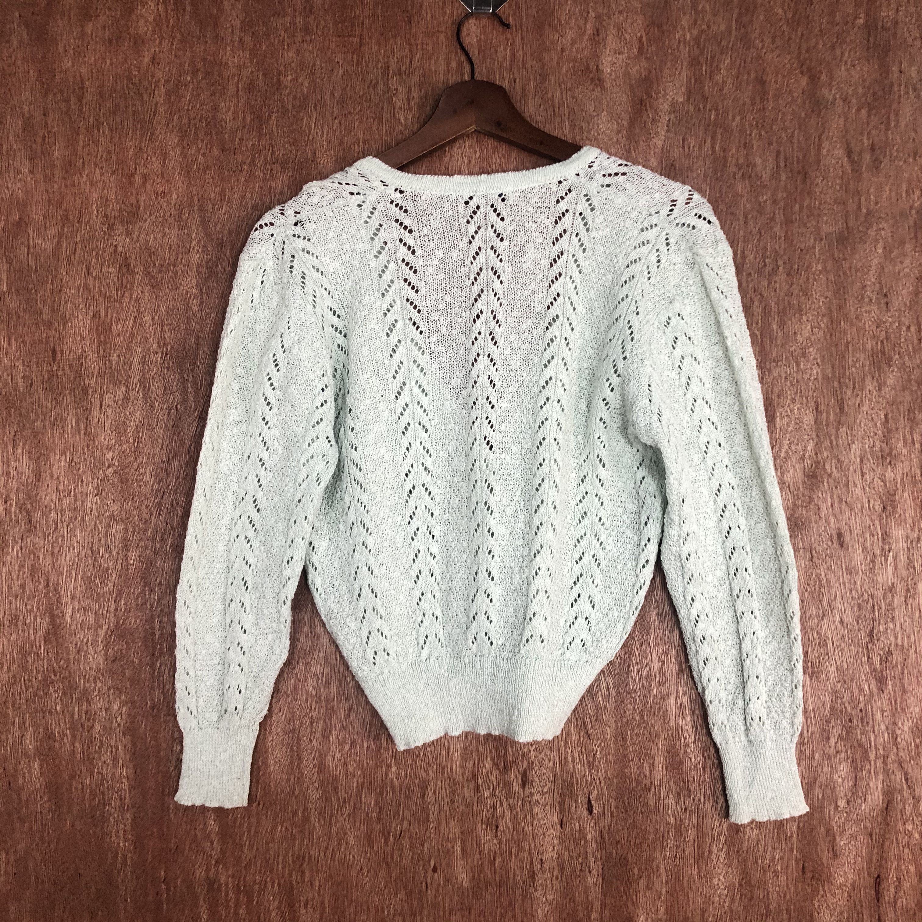 Japanese Brand Michelline White Cardigan crochet knitwear #c456 Size S / US 4 / IT 40 - 9 Thumbnail