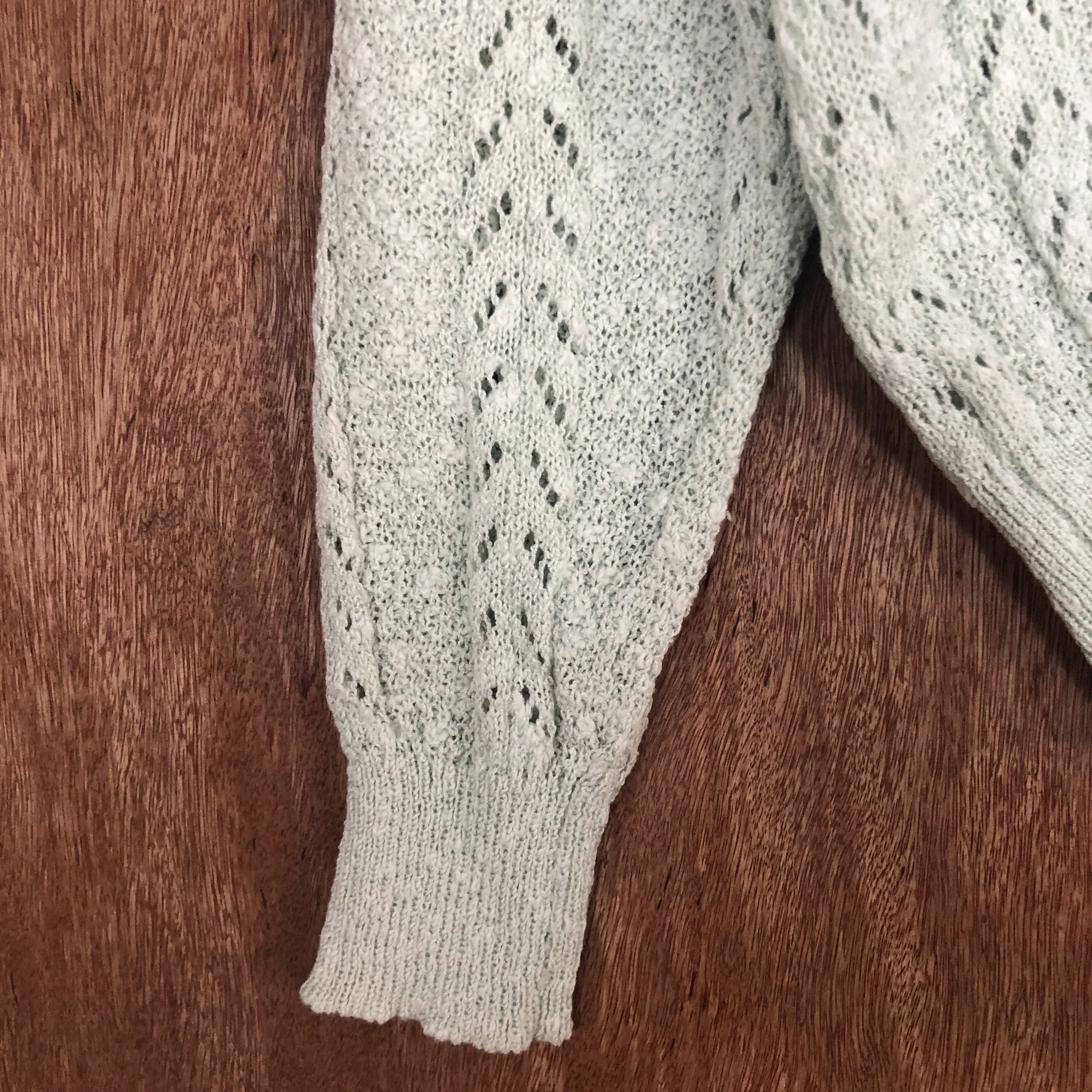 Japanese Brand Michelline White Cardigan crochet knitwear #c456 Size S / US 4 / IT 40 - 11 Thumbnail