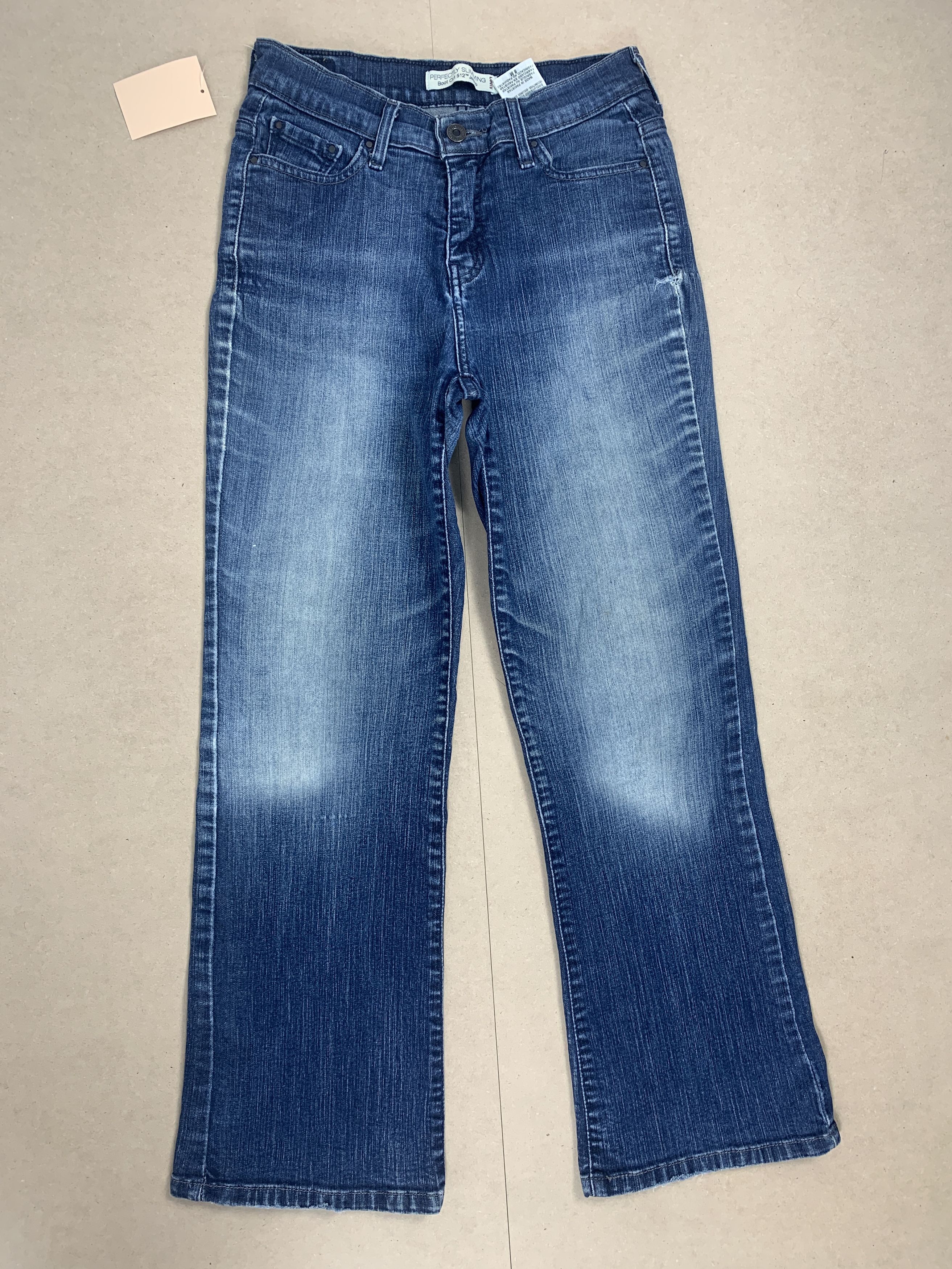 image of Levis 512 Boot Cut Faded Blue Jeans in Blue Denim, Women's (Size 24)